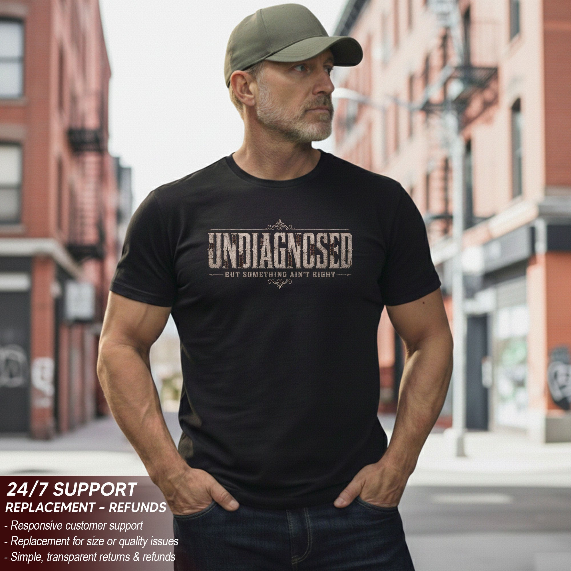 Undiagnosed But Something Ain't Right Vintage Style Graphic T-Shirt Casual Unisex Top