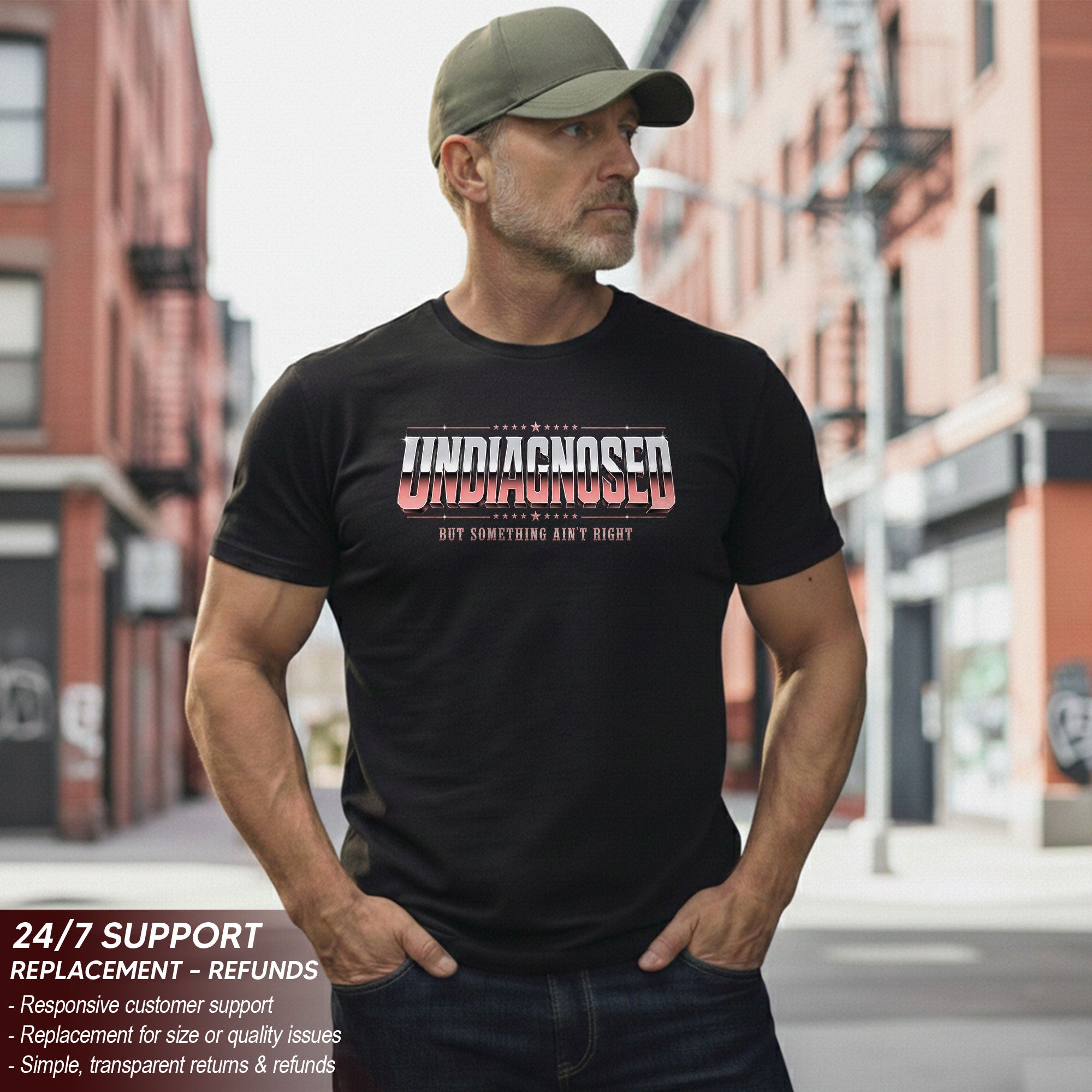 Undiagnosed But Something Ain't Right Funny Sarcastic Humor Graphic T-Shirt for Adults