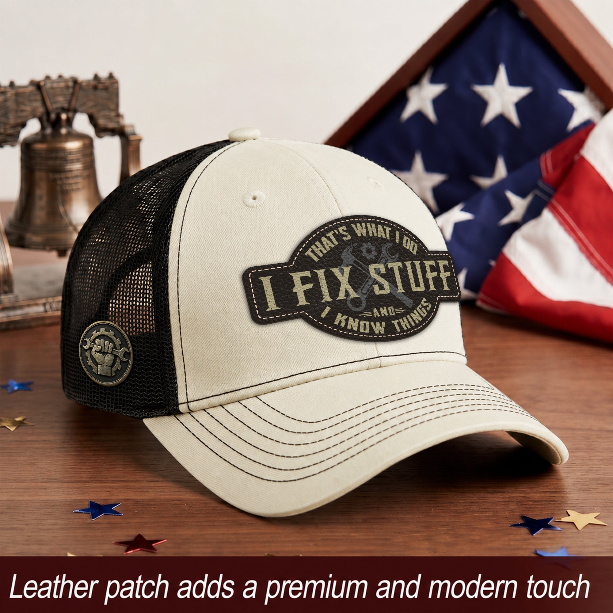 Funny Mechanic Quote I Fix Stuff And I Know Things Men Patch Trucker Hat Casual Novelty