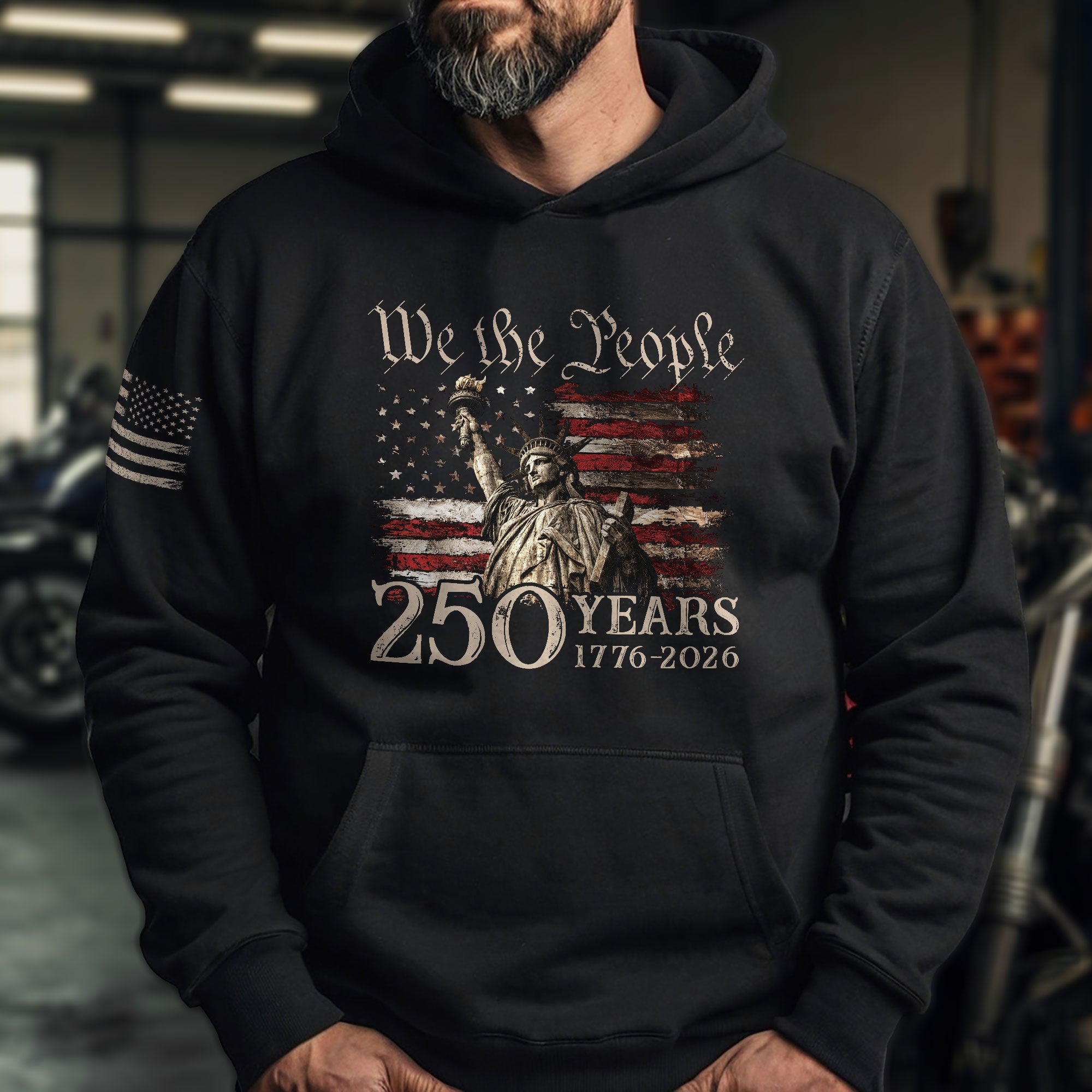 250th Anniversary USA Hoodie 1776–2026, American Patriotic Celebration Wear