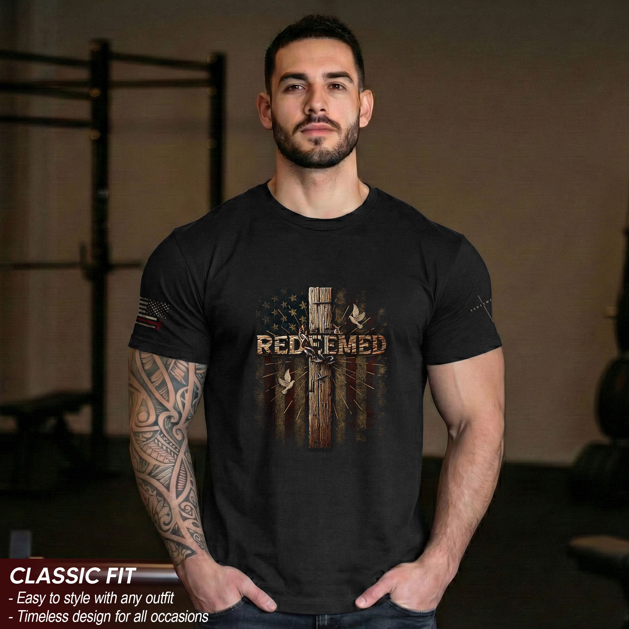 Redeemed & Set Free – Christian Freedom Tee
