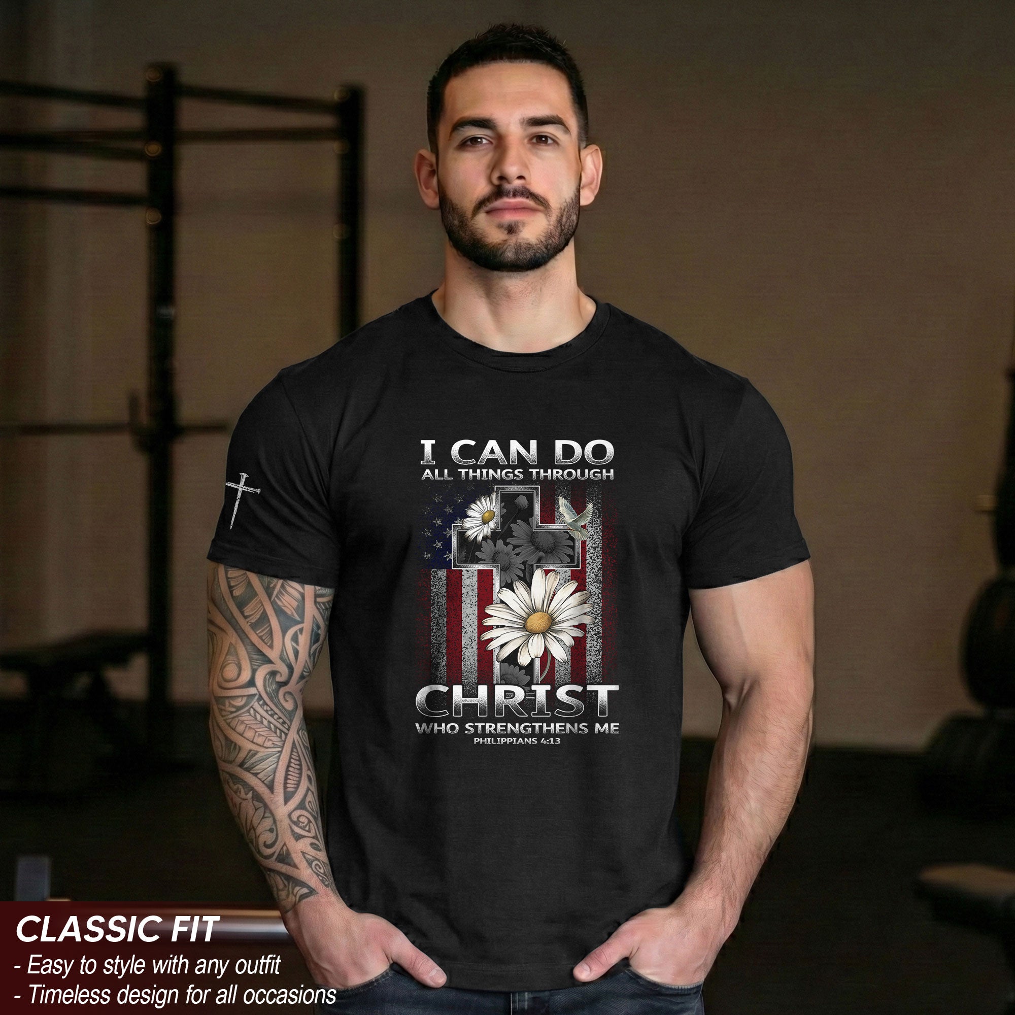 I Can Do All Things Through Christ Shirt Cross Tee