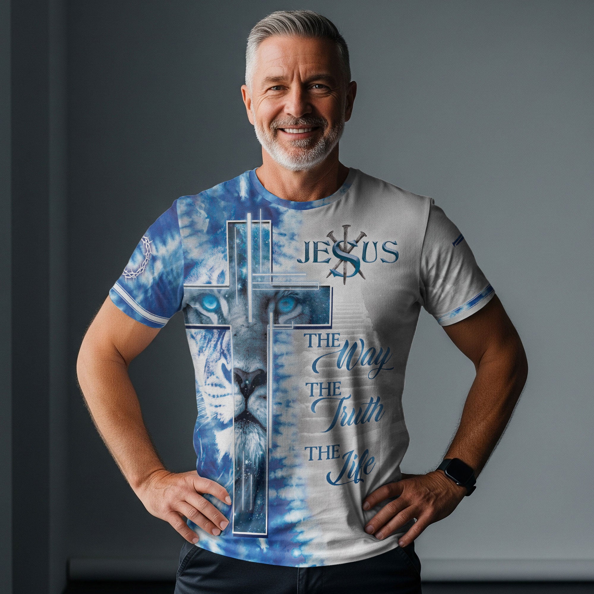 The Gaze Of Truth "The Way The Truth The Life" Blue Eyed Lion T-Shirt