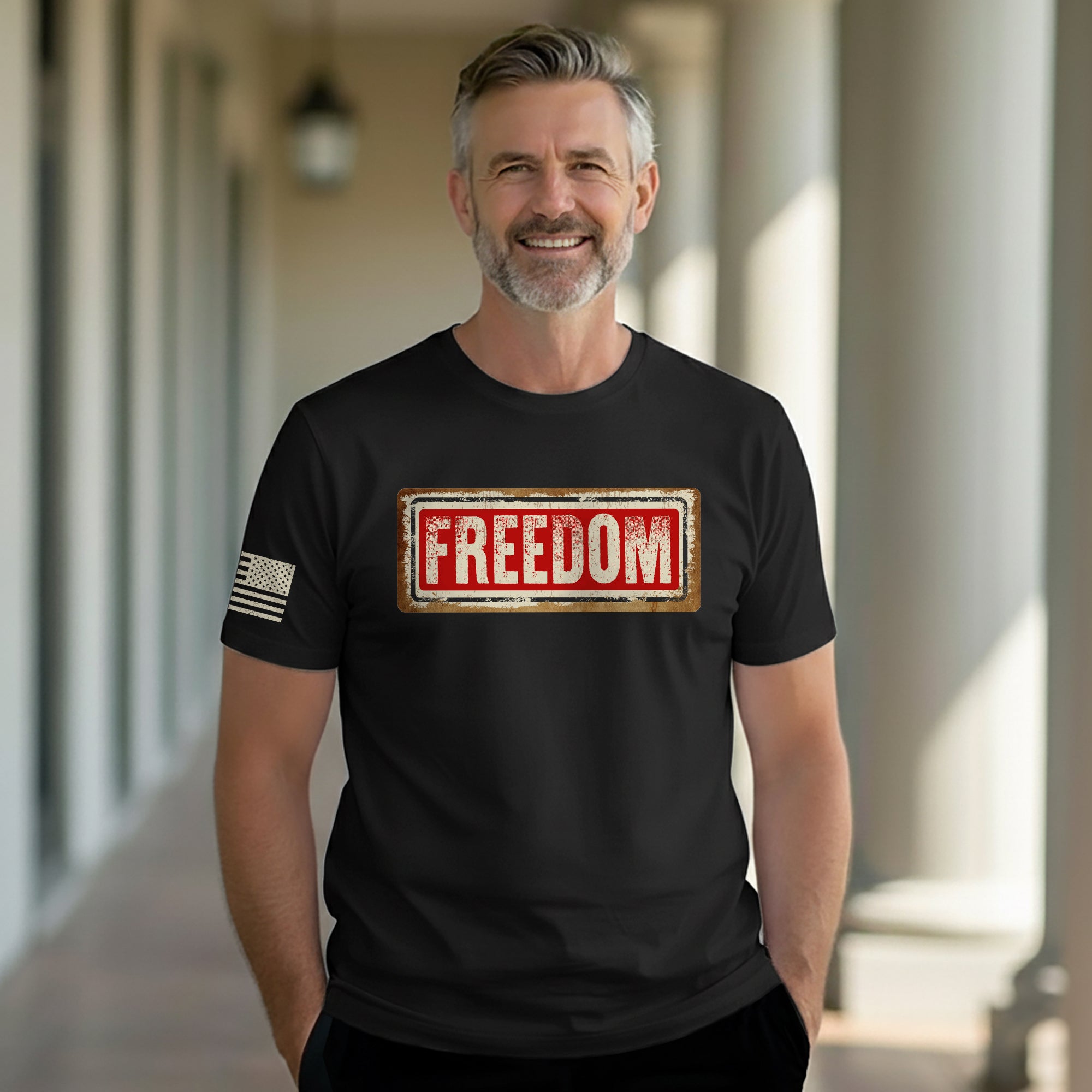 Freedom Sign Patriotic Tribute T-Shirt