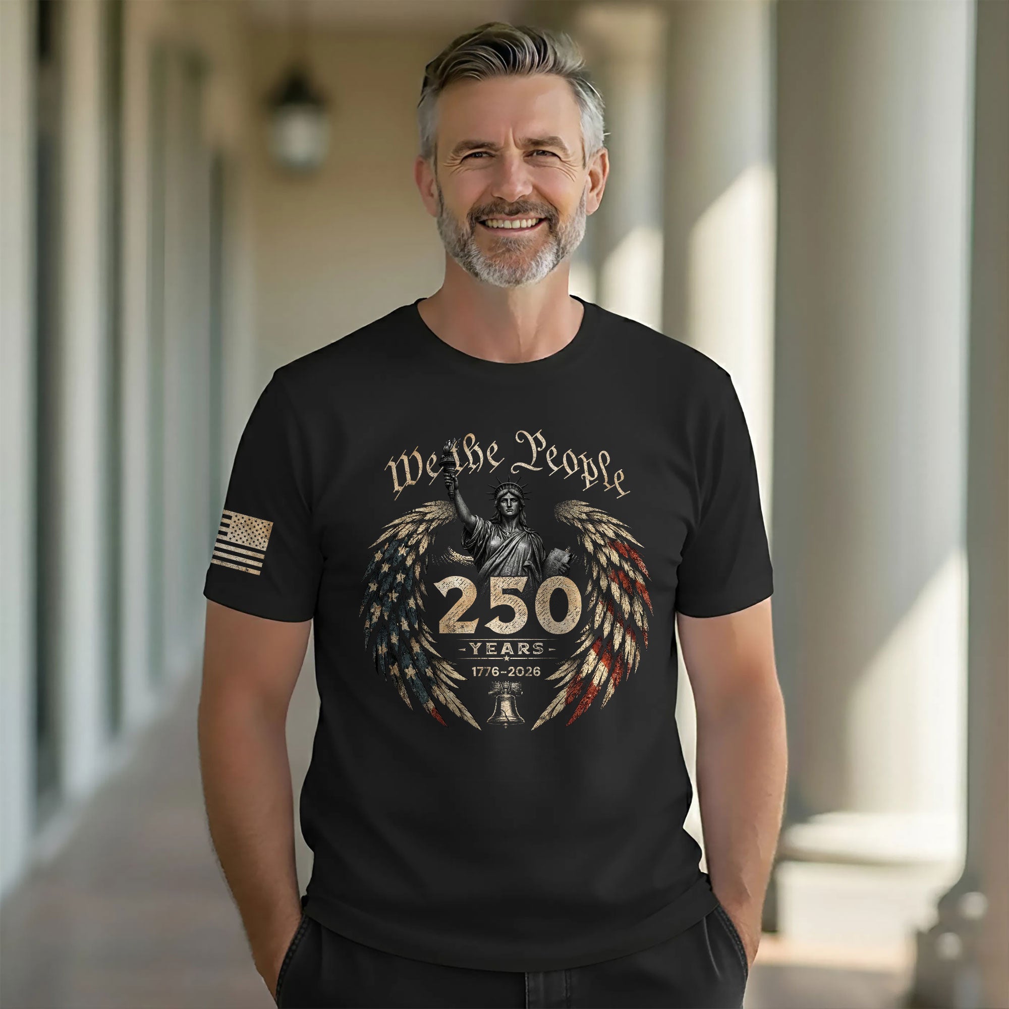 USA 250th Anniversary Shirt 1776-2026 We The People Statue of Liberty Patriotic for Men