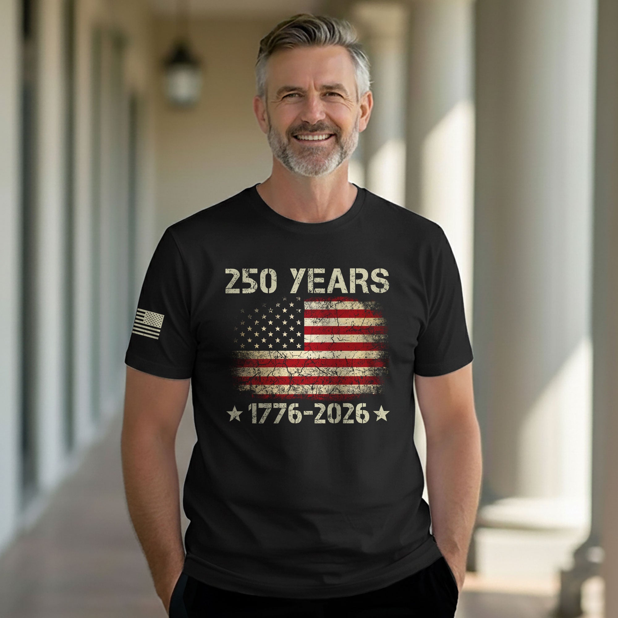 250 Years American Independence T-Shirt 1776–2026 – Vintage USA Flag Patriotic Shirt