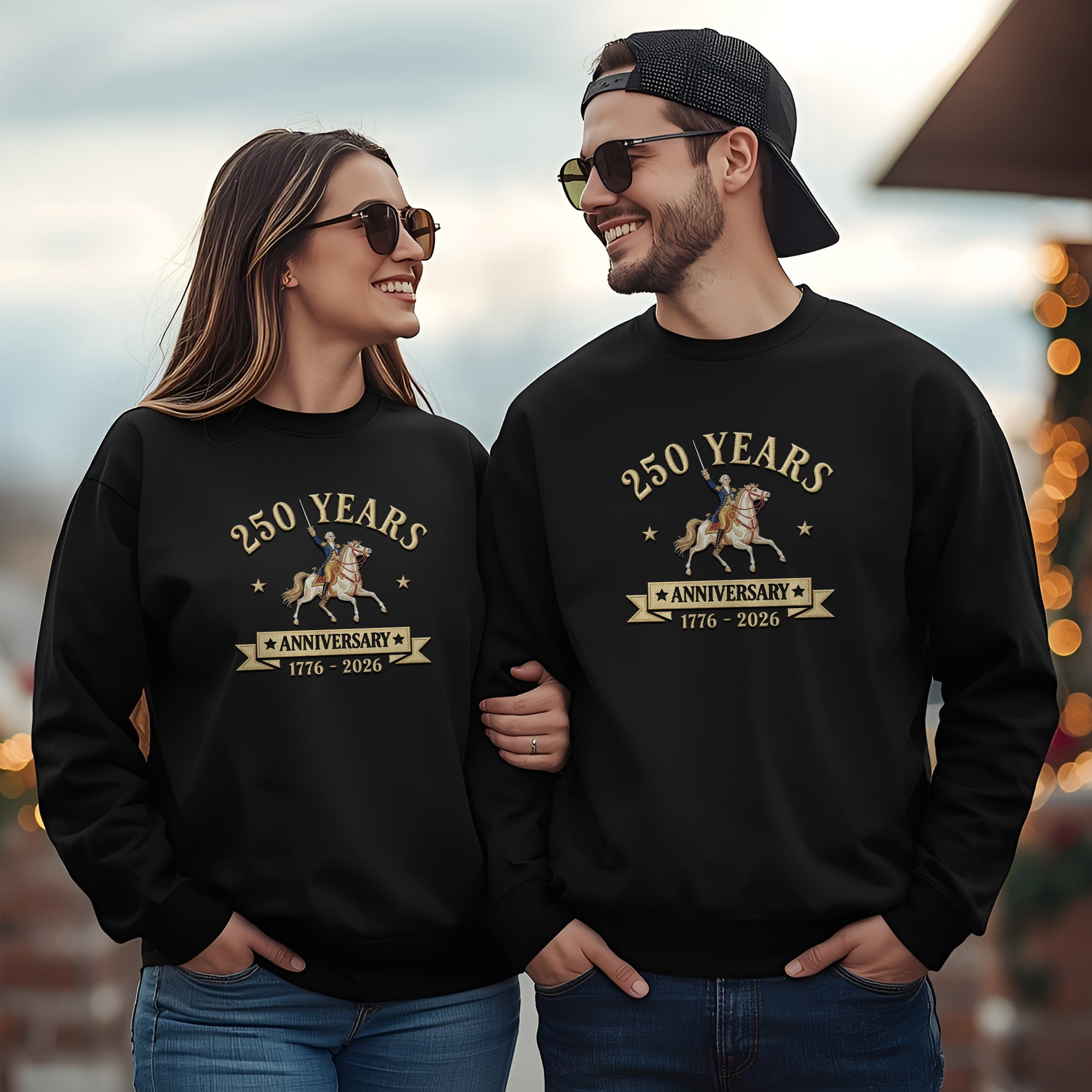 Embroidered American Semiquincentennial 250th Anniversary 250 Years Sweatshirt 1776-2026 Patriotic Pride