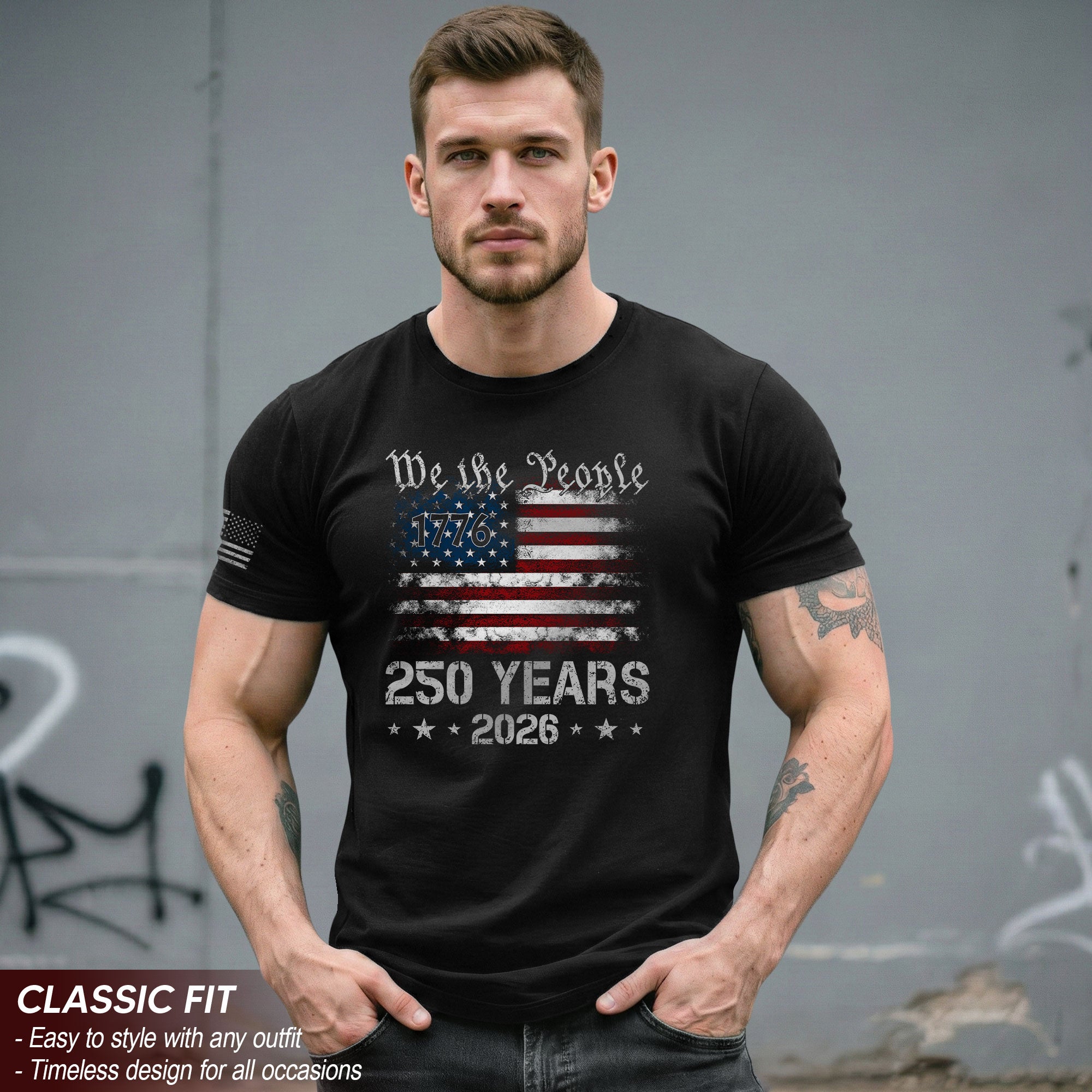 We The People 250 Years Shirt – USA Flag Independence 1776–2026 Tee