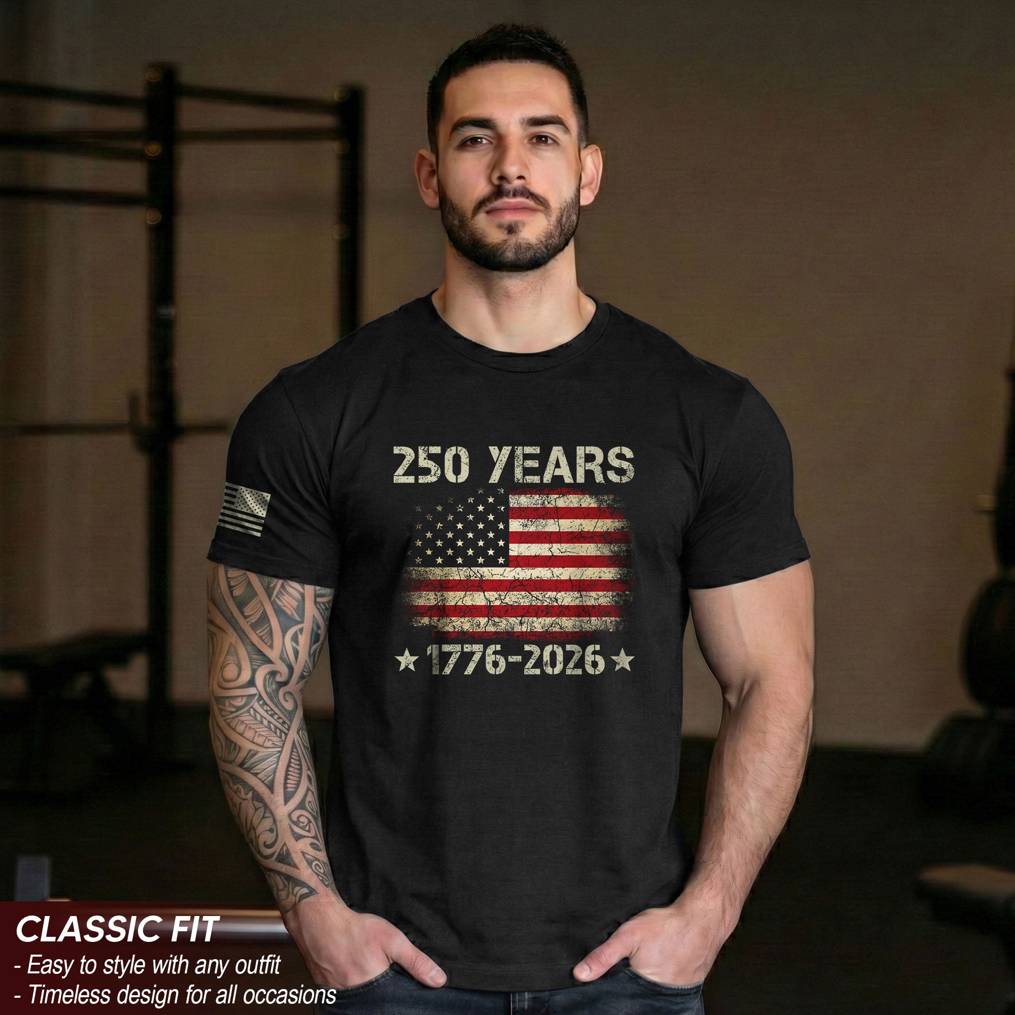 250 Years American Independence T-Shirt 1776–2026 – Vintage USA Flag Patriotic Shirt