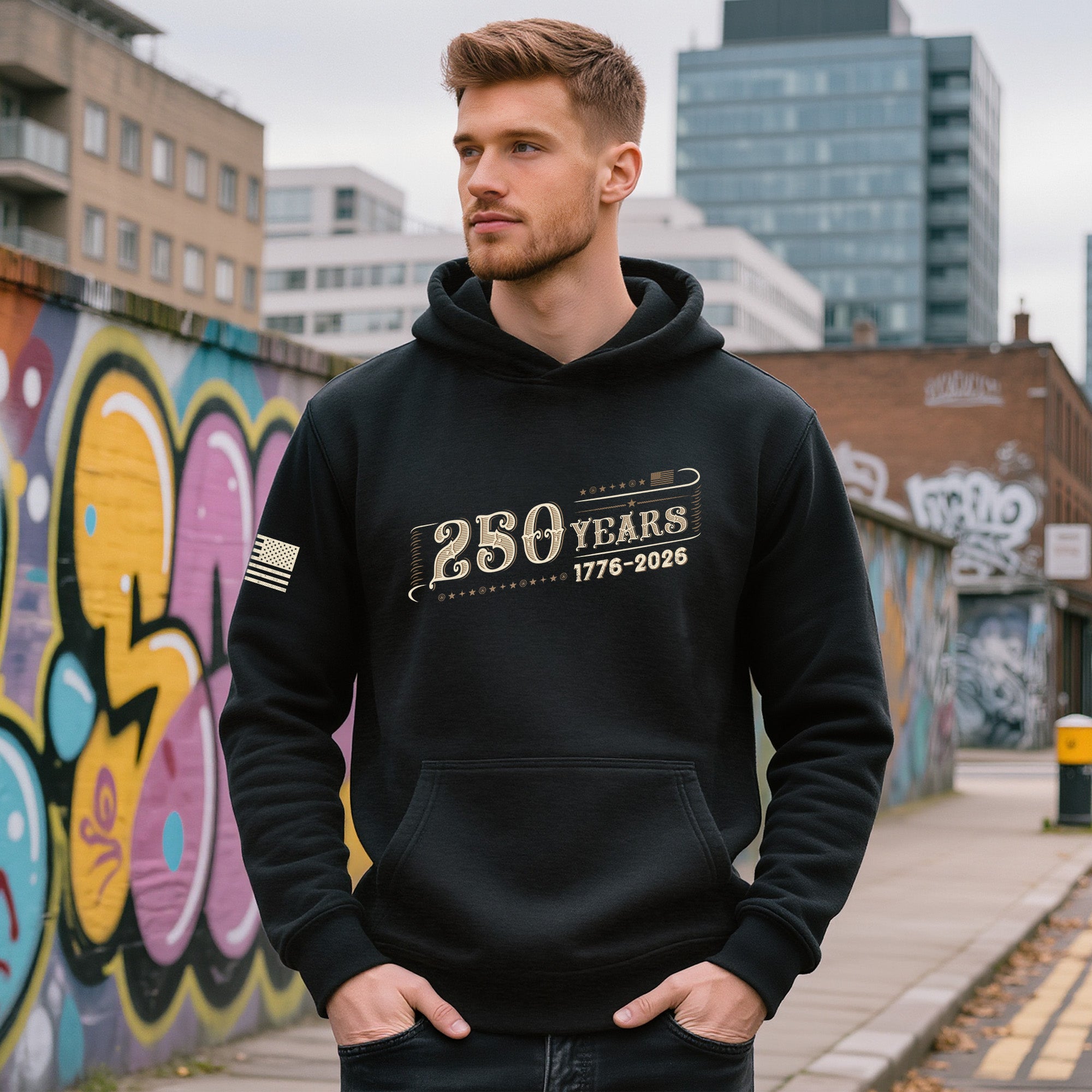 USA 250th Anniversary Semiquincentennial 250 Years Hoodie 1776-2026 Patriotic Western Style