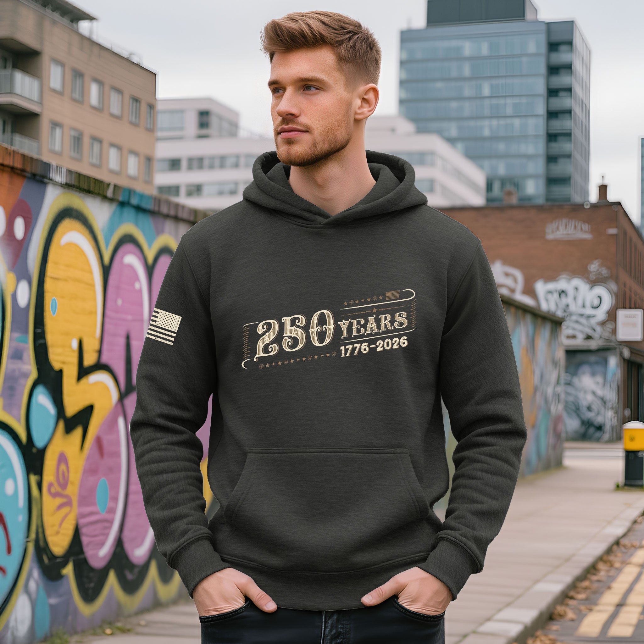 USA 250th Anniversary Semiquincentennial 250 Years Hoodie 1776-2026 Patriotic Western Style