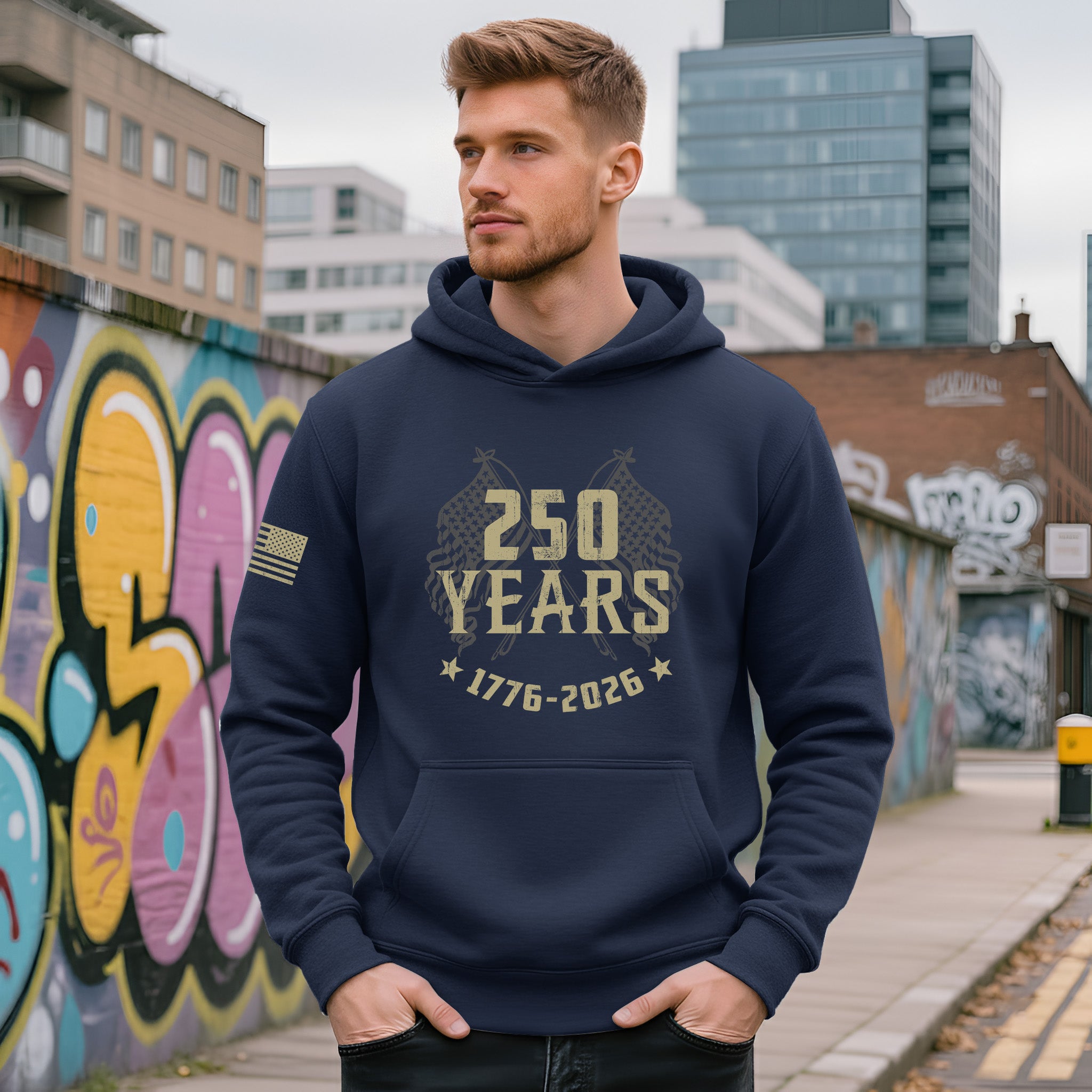 USA 250th Anniversary Semiquincentennial 250 Years Hoodie 1776-2026 Vintage American Flags Patriotic