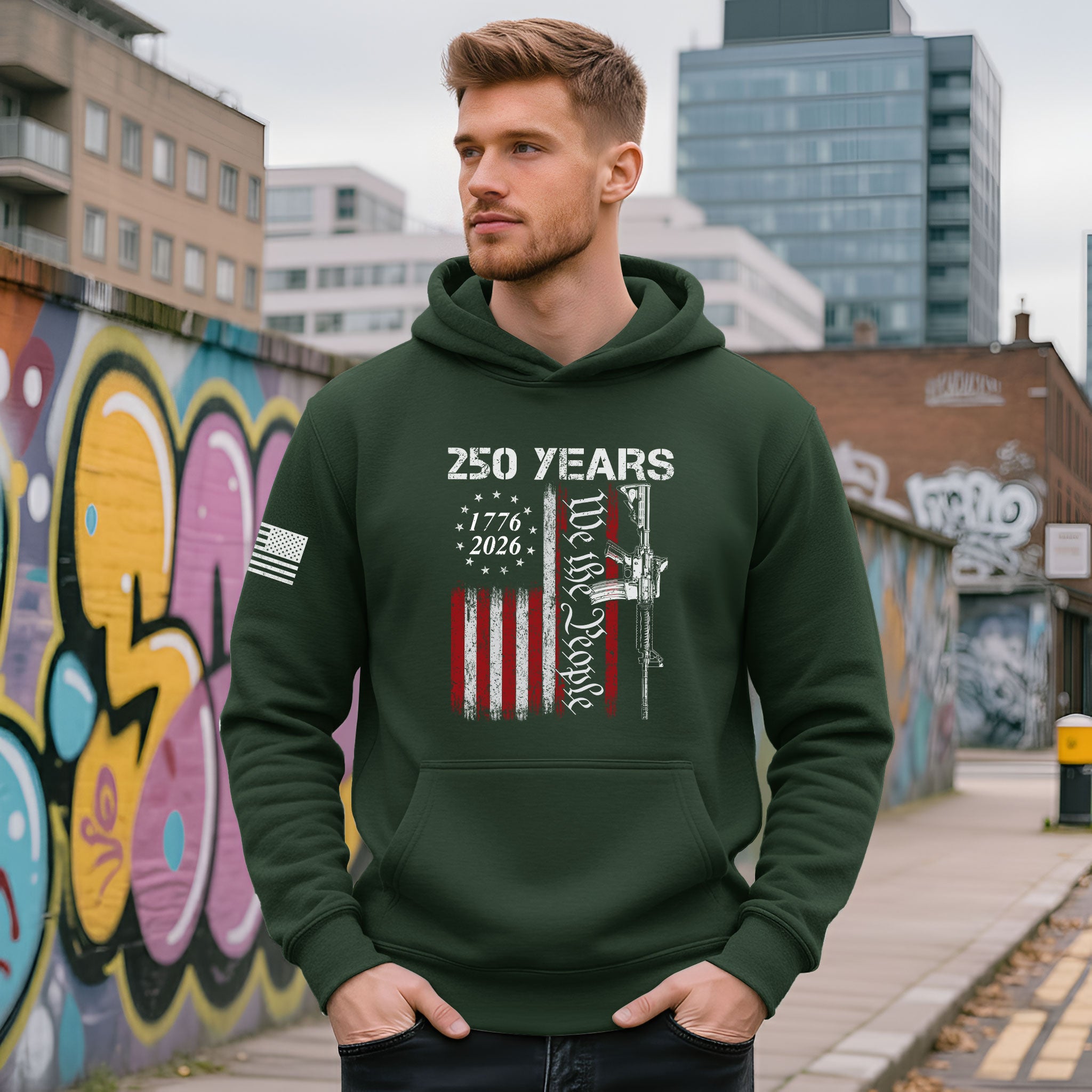 USA 250th Anniversary Semiquincentennial 250 Years Hoodie 1776-2026 We The People Distressed Patriotic