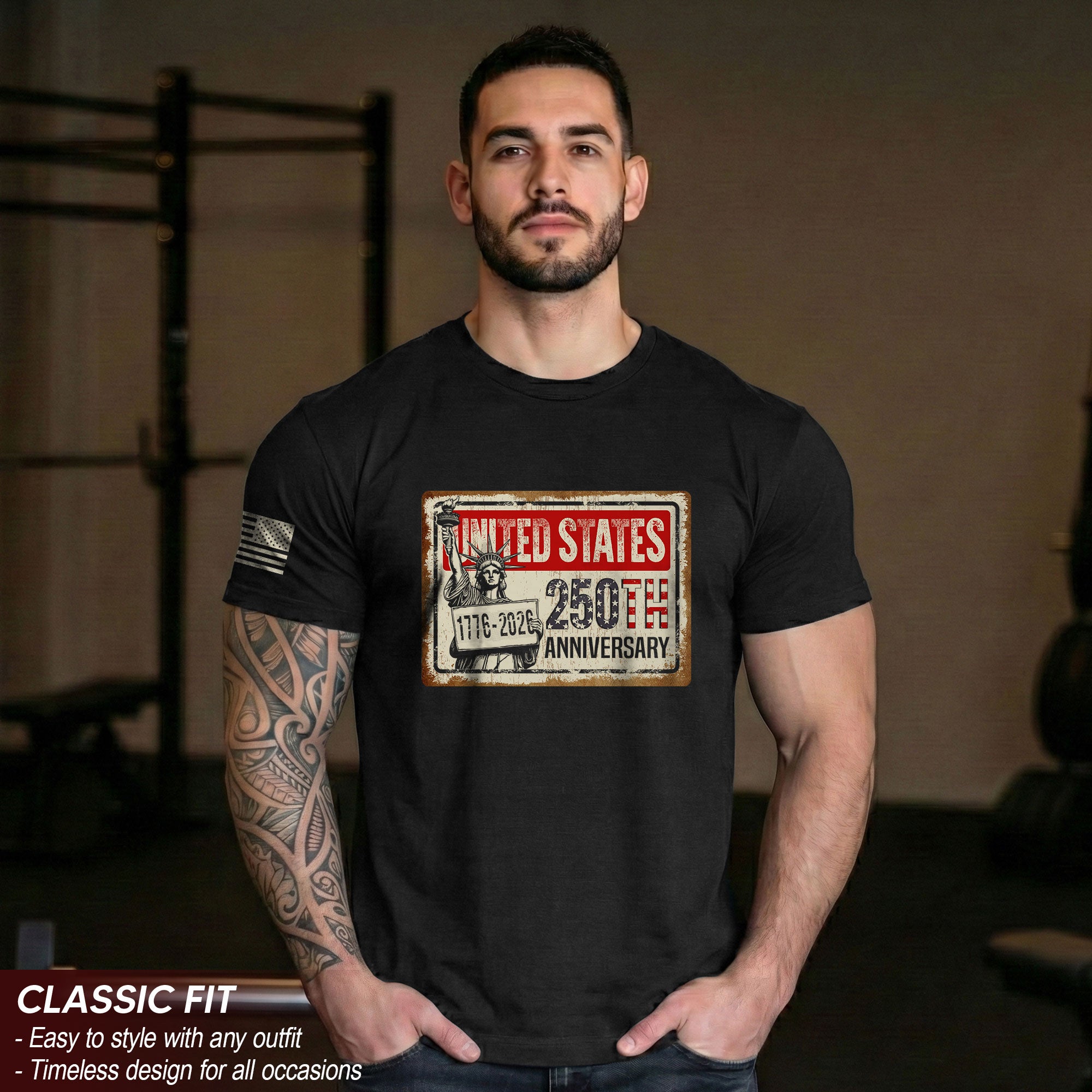 United States 250th Anniversary 250 Years Vintage Sign Shirt Lady Liberty Patriotic