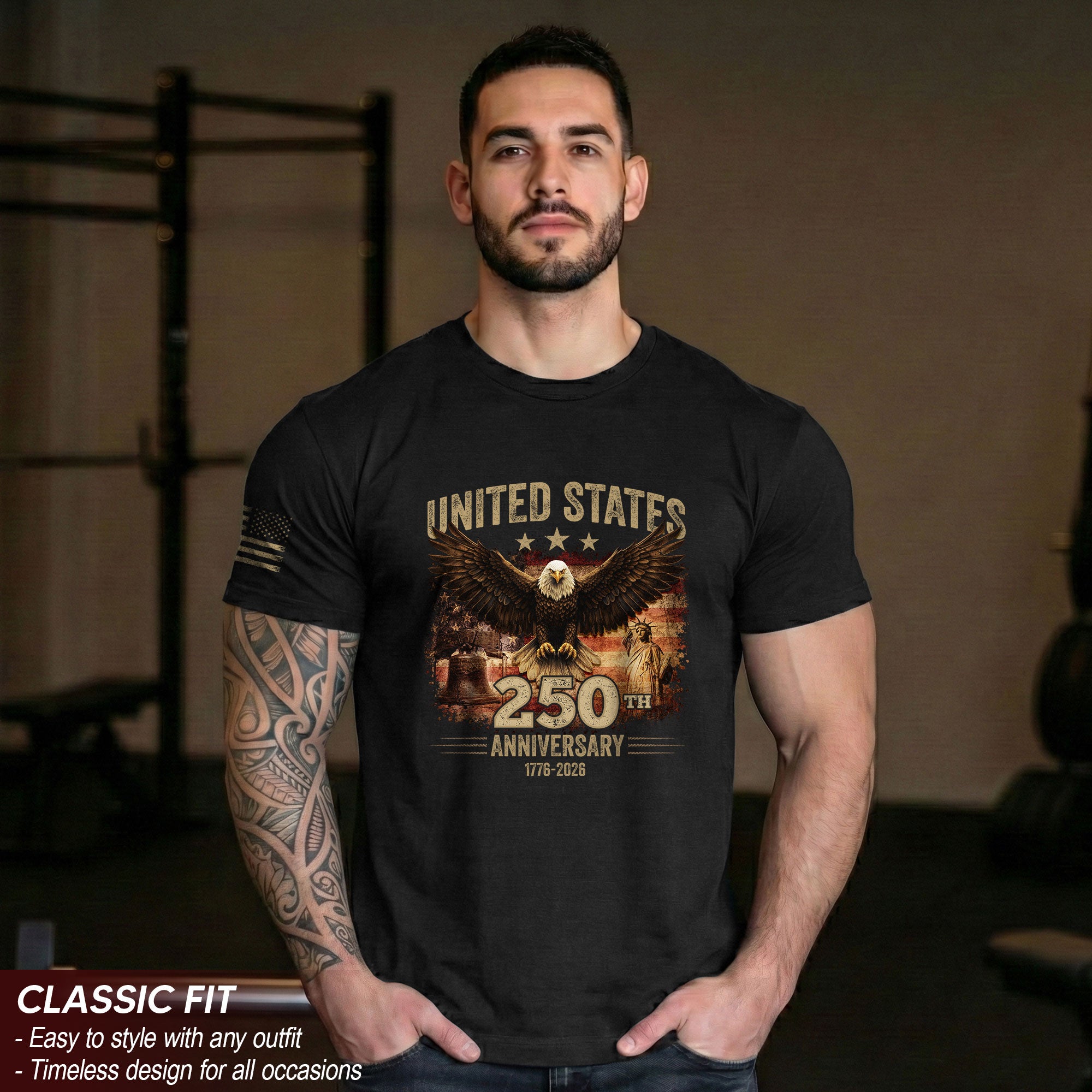 USA 250th Anniversary 250 Years Shirt 1776-2026 Vintage American Eagle Liberty Bell