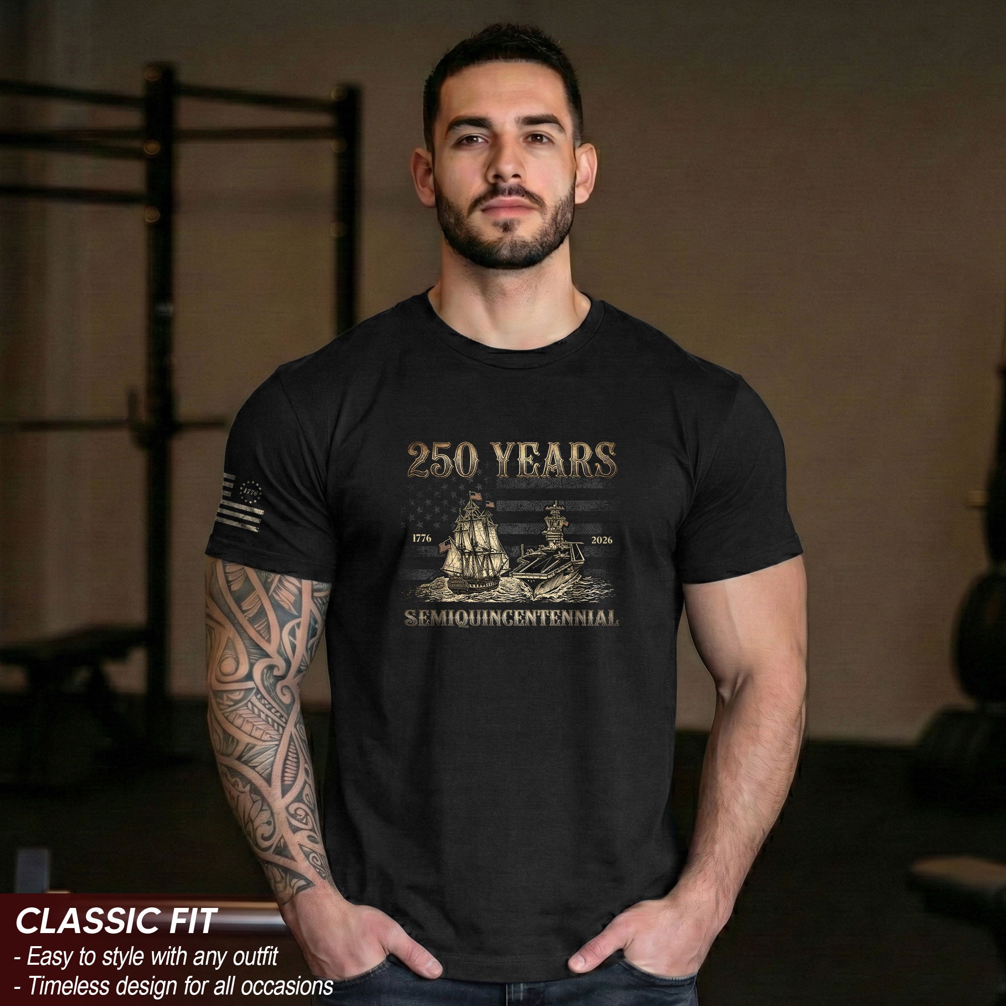 USA 250th Anniversary Shirt Semiquincentennial 1776-2026 Retro American Sailing Ship Patriotic Tee