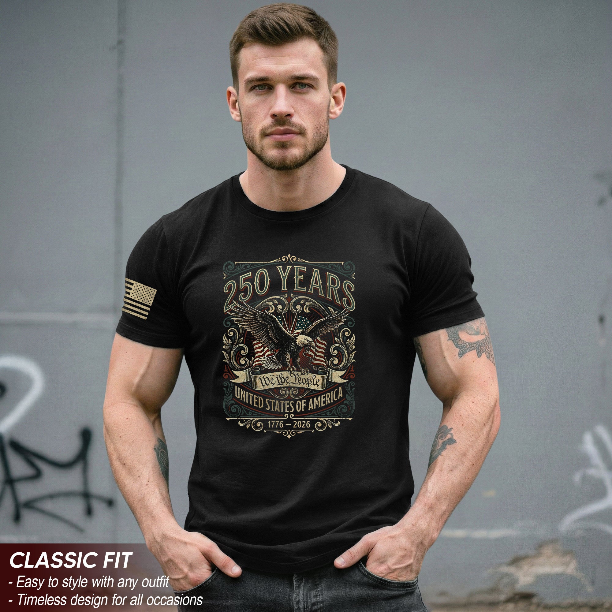 United States 250 Years Independence Shirt 1776–2026 American Eagle Patriotic Apparel
