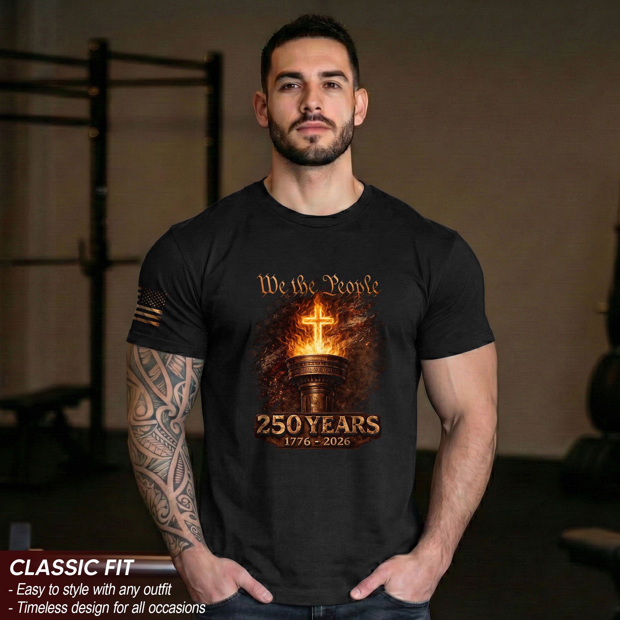 USA 250 Years Christian Freedom Heritage Shirt Patriotic Faith Apparel