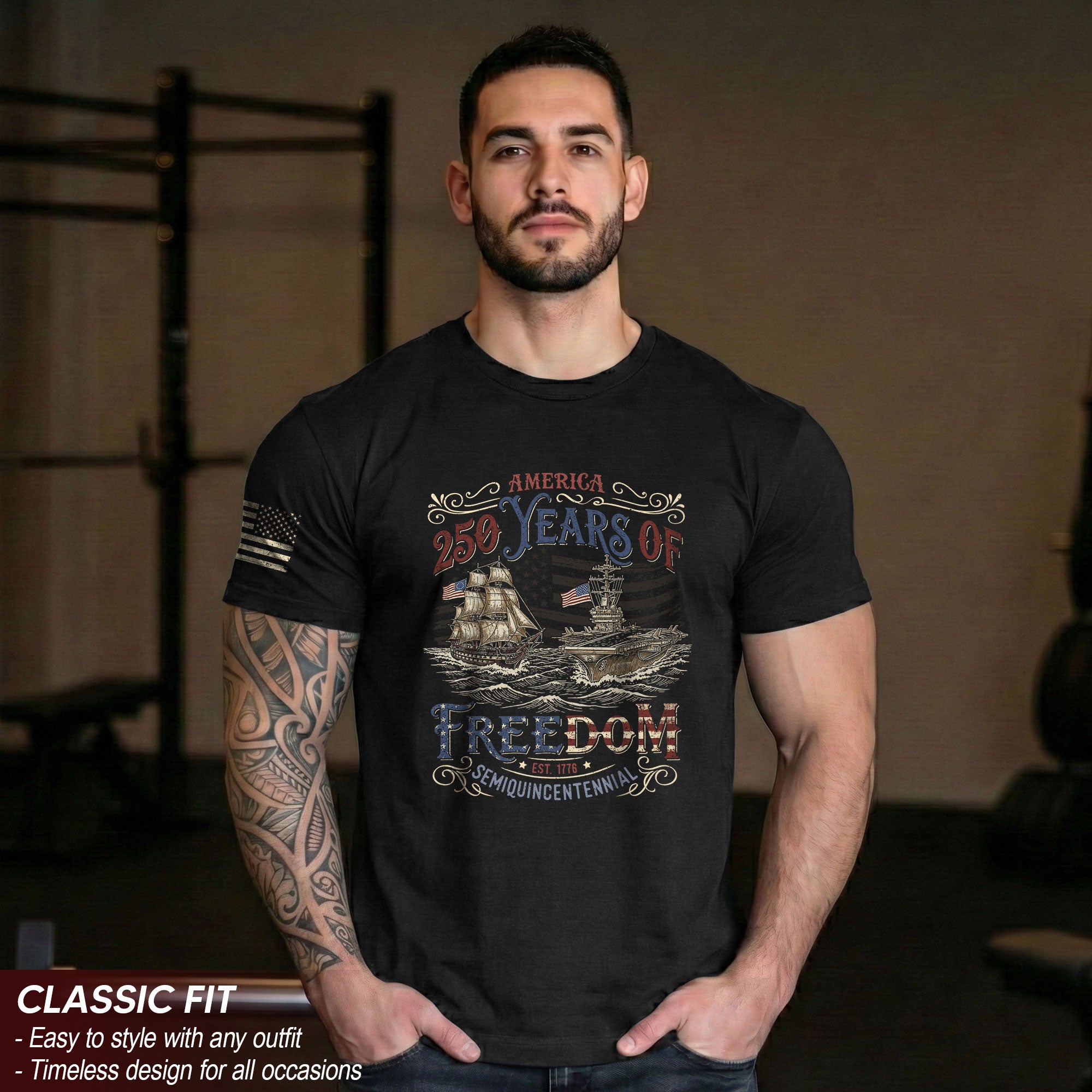 USA Patriotic 250th Anniversary Shirt Freedom Heritage Since 1776