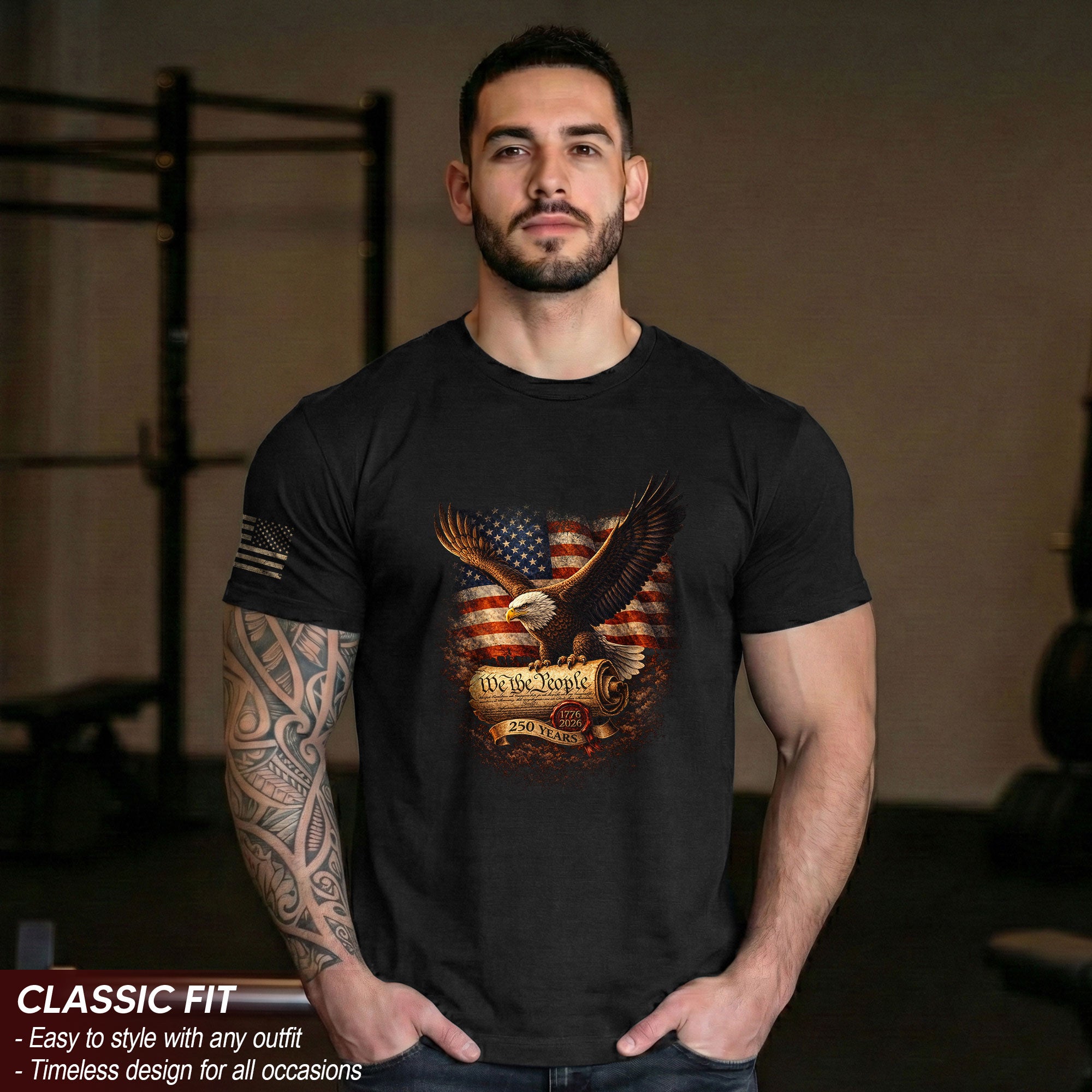 1776–2026 USA 250th Anniversary Eagle Shirt We The People Patriotic Freedom Tee