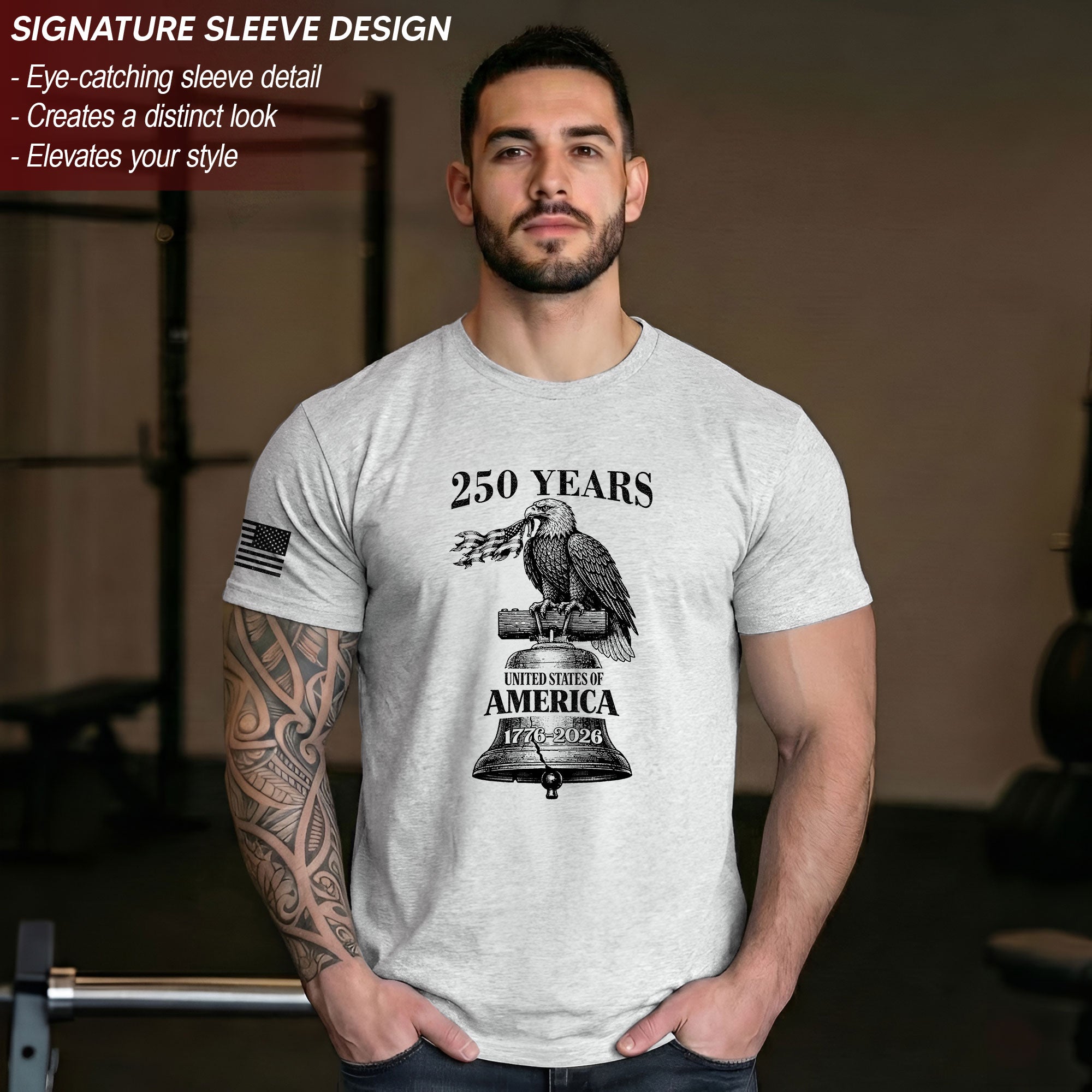 USA 250th Anniversary Shirt 250 Years 1776-2026 Semiquincentennial Men’s Patriotic Eagle American Flag Celebration Tee