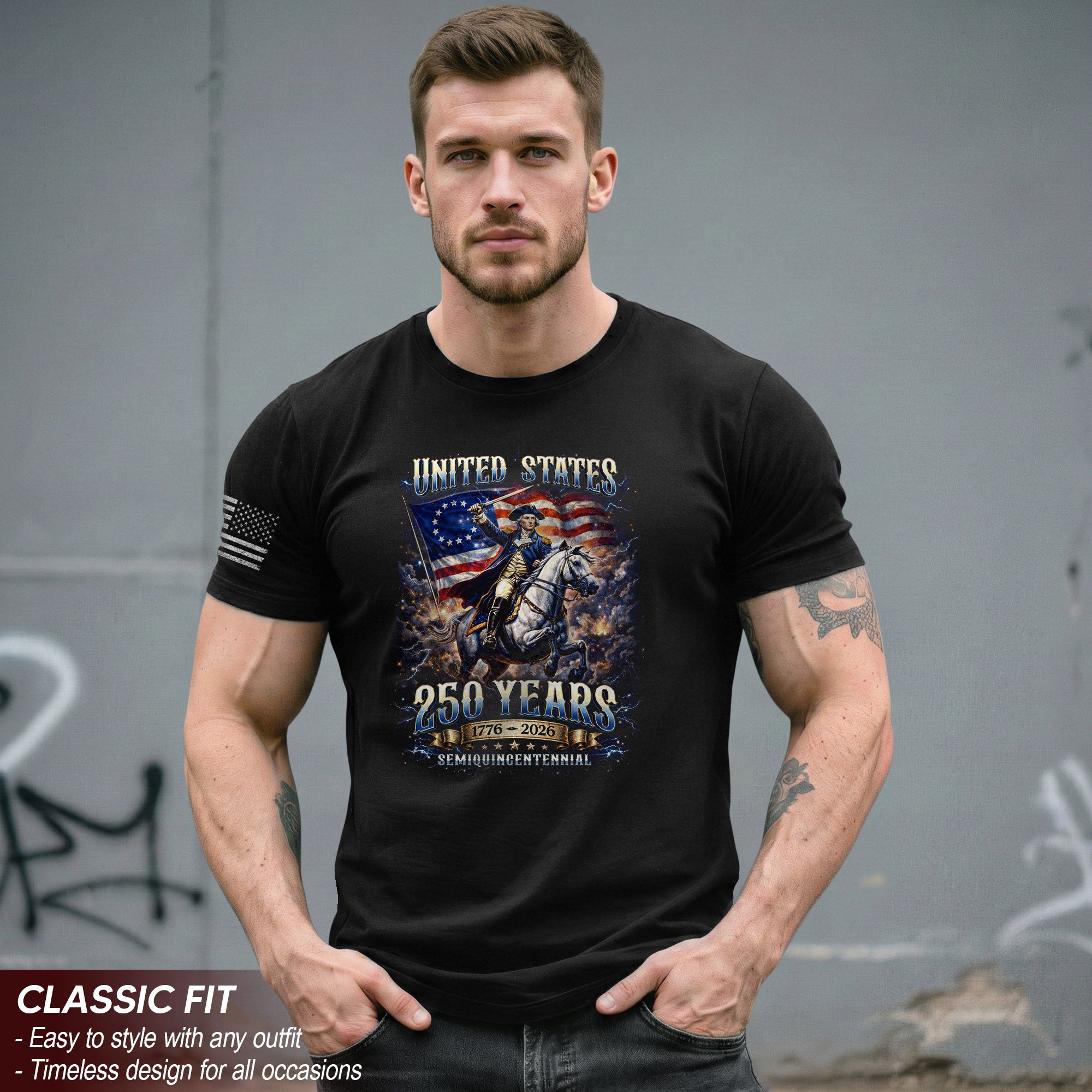 George Washington 250 Years Shirt - 1776-2026 United States 250th Anniversary Bootleg Tee