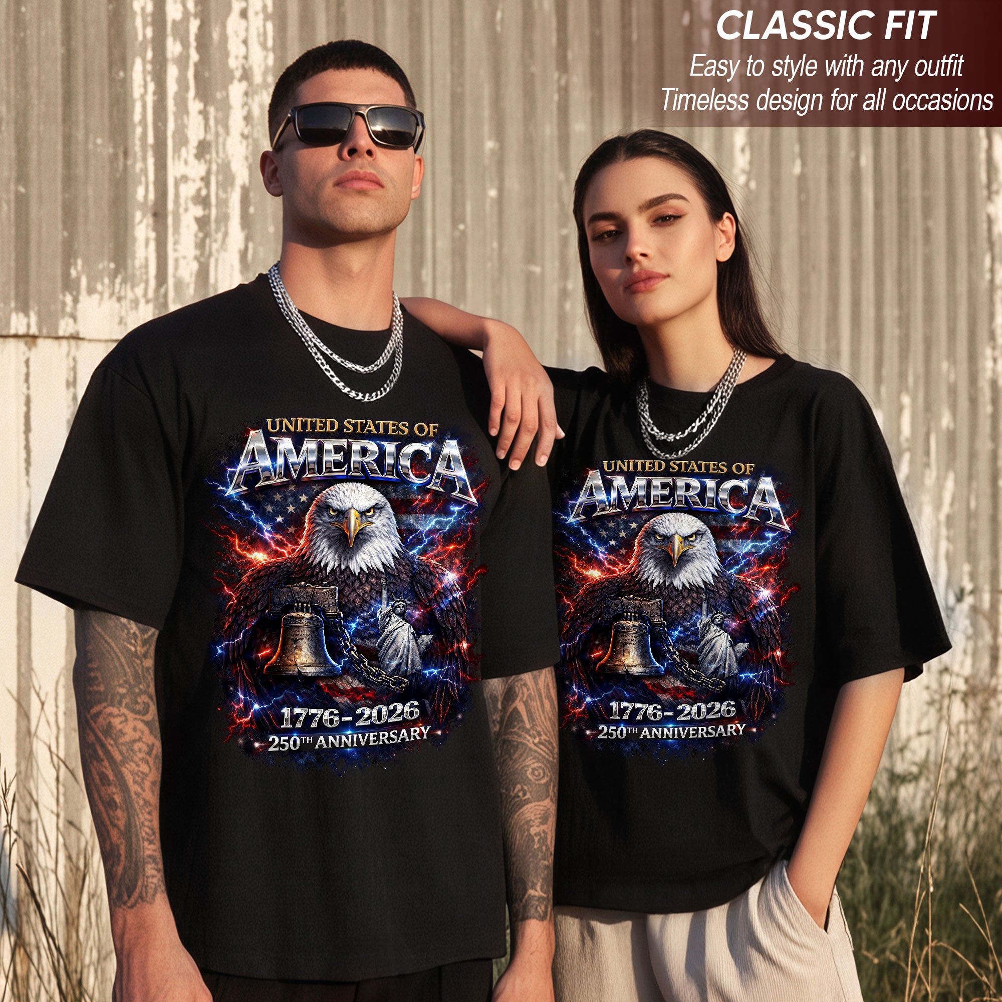 United States of America 1776–2026 – 250th Anniversary Eagle Patriotic T-Shirt