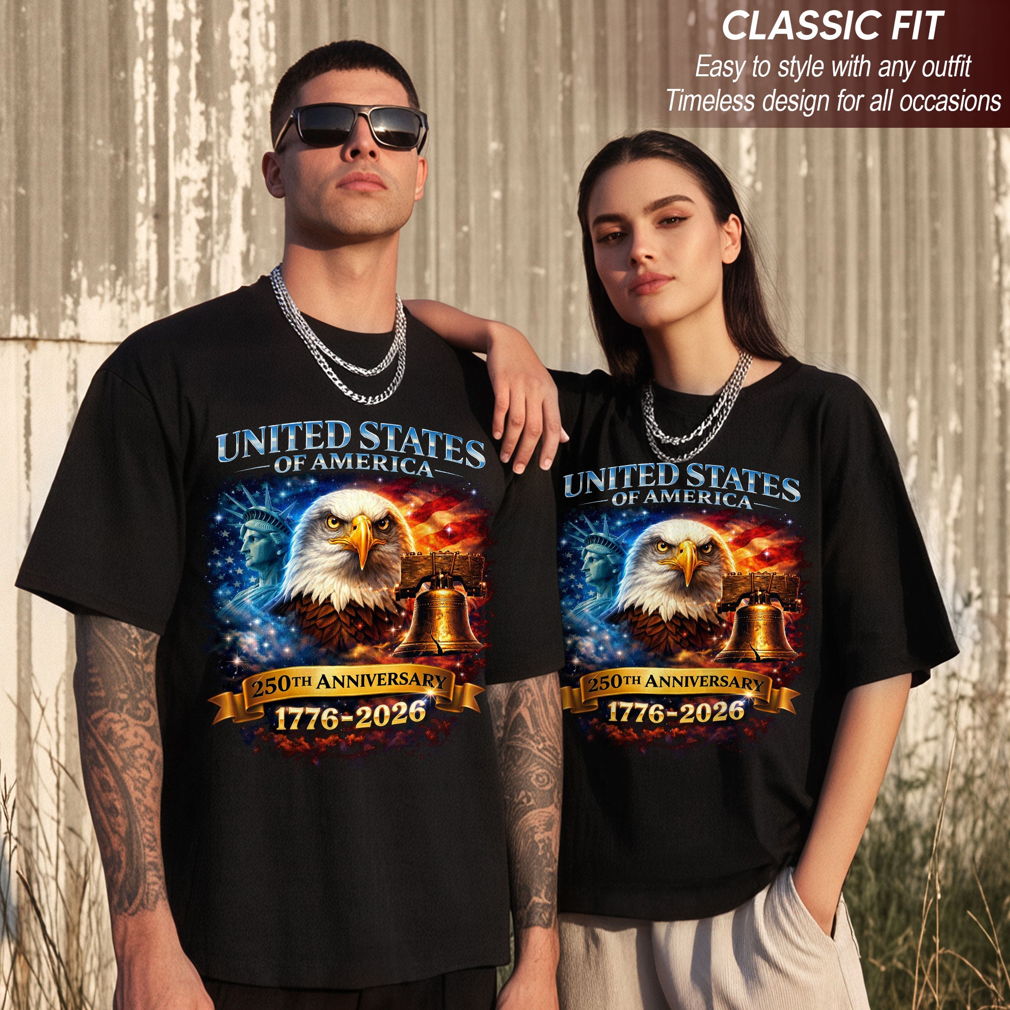 United States of America 1776–2026 – 250th Anniversary Liberty Eagle T-Shirt