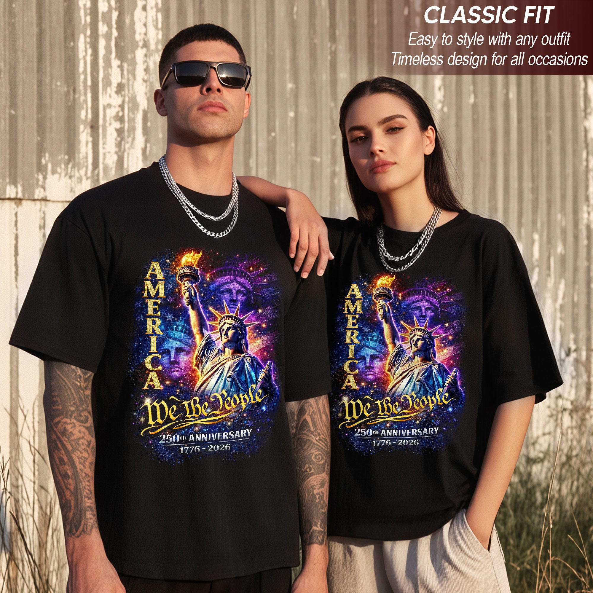 America We The People 250th Anniversary T-Shirt 1776–2026 – Patriotic Liberty Design