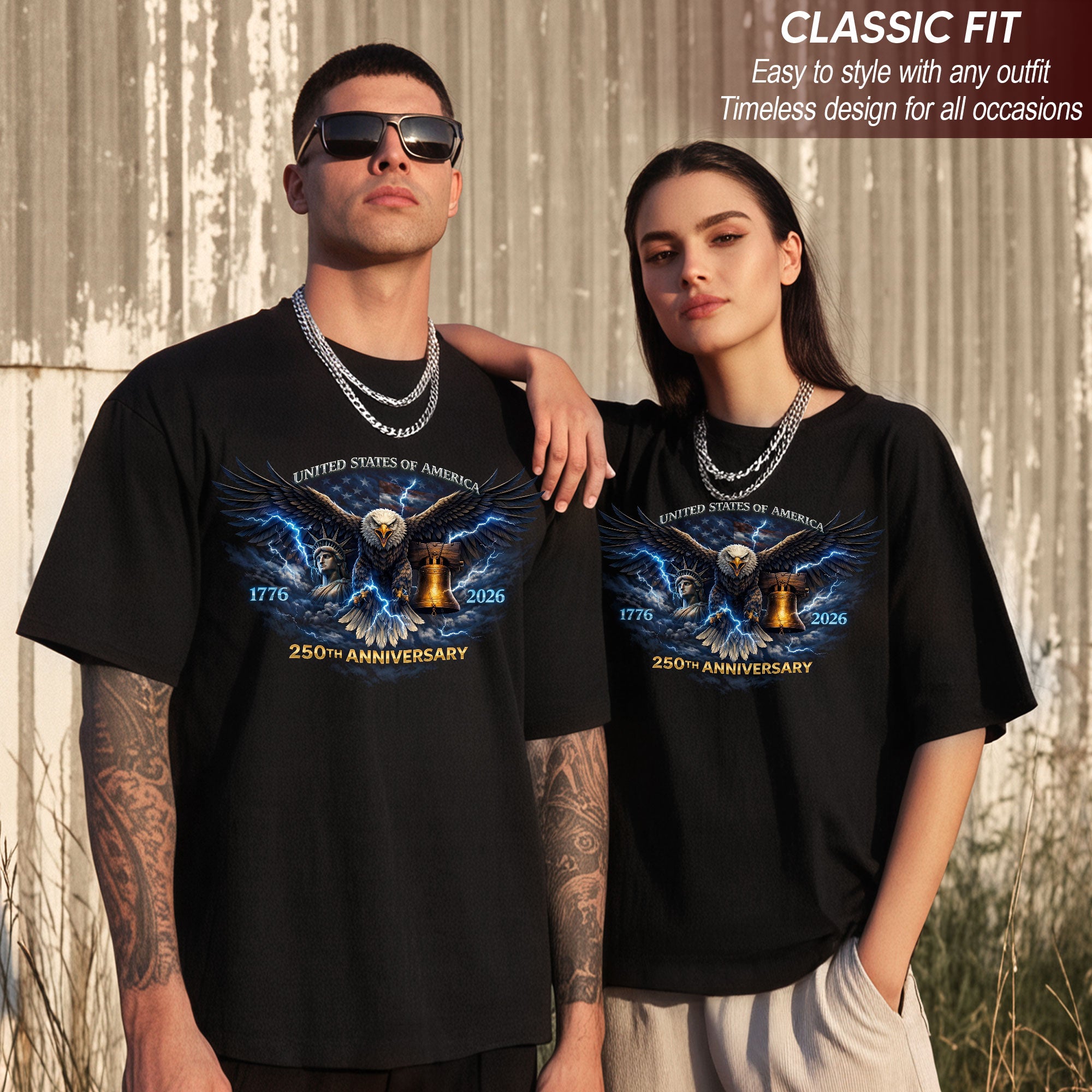 Vintage USA July 4th Independence Day 250th Anniversary Shirt - Bootleg 90s Eagle Graphic Patriotic Streetwear Tee