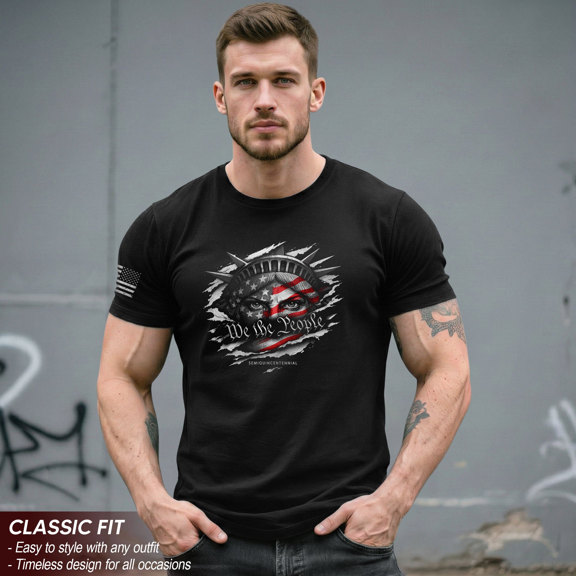 250 Years America Anniversary T-Shirt - Semiquincentennial 1776-2026 We The People Patriotic Tee