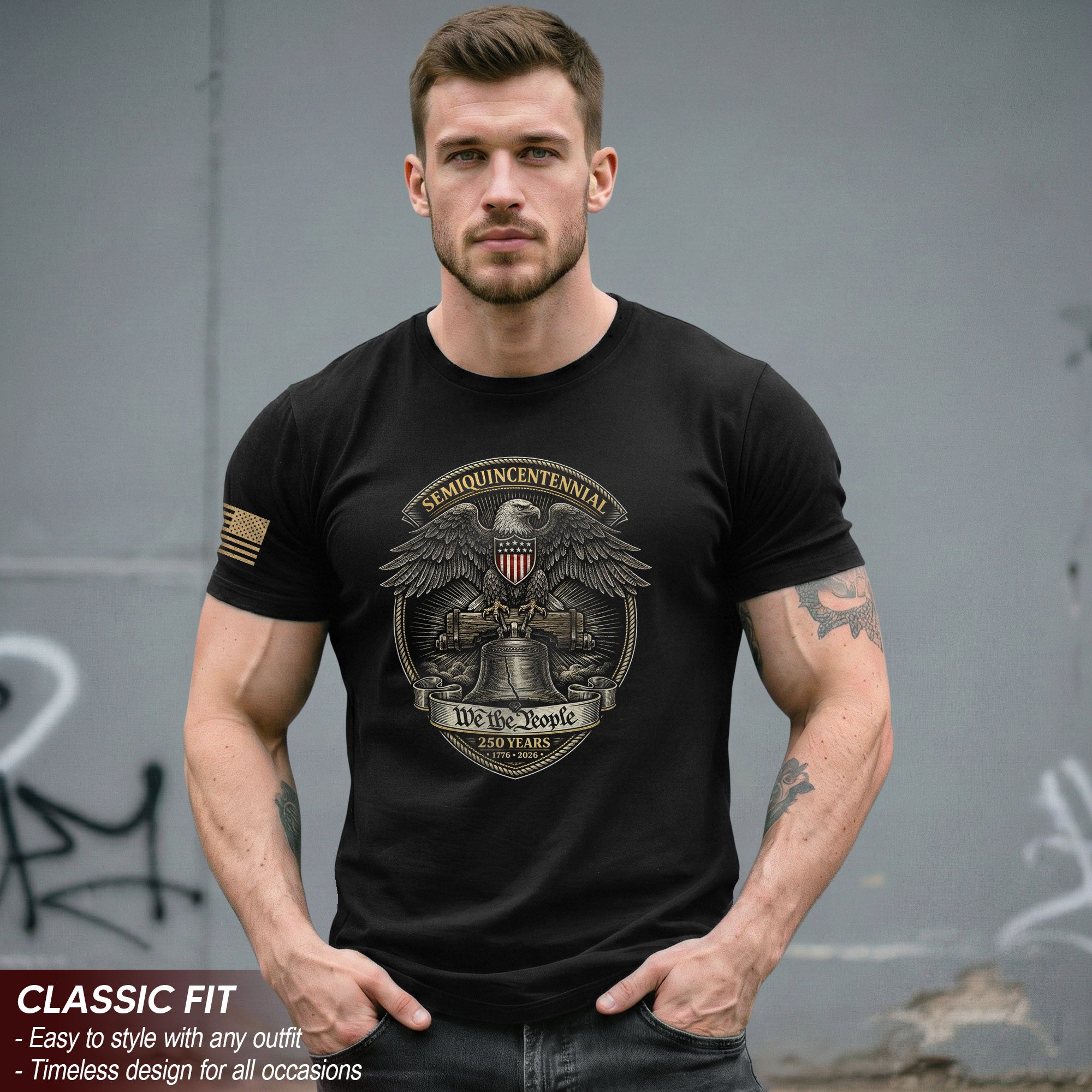 America 250th Anniversary T-Shirt (1776-2026) – We The People, Liberty Bell & Eagle Patriotic Tee