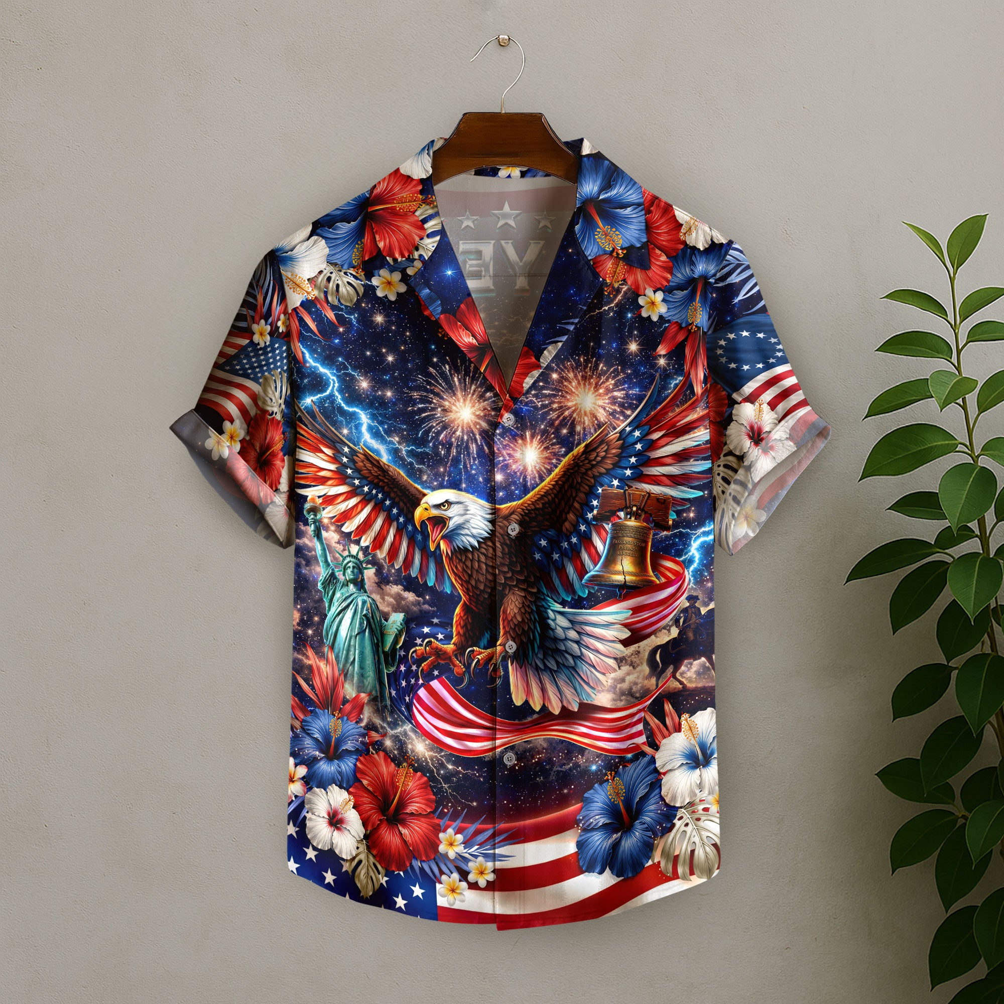 250 Years Hawaiian Shirt Patriotic 1776 2026 Eagle Independence Day Liberty Bell