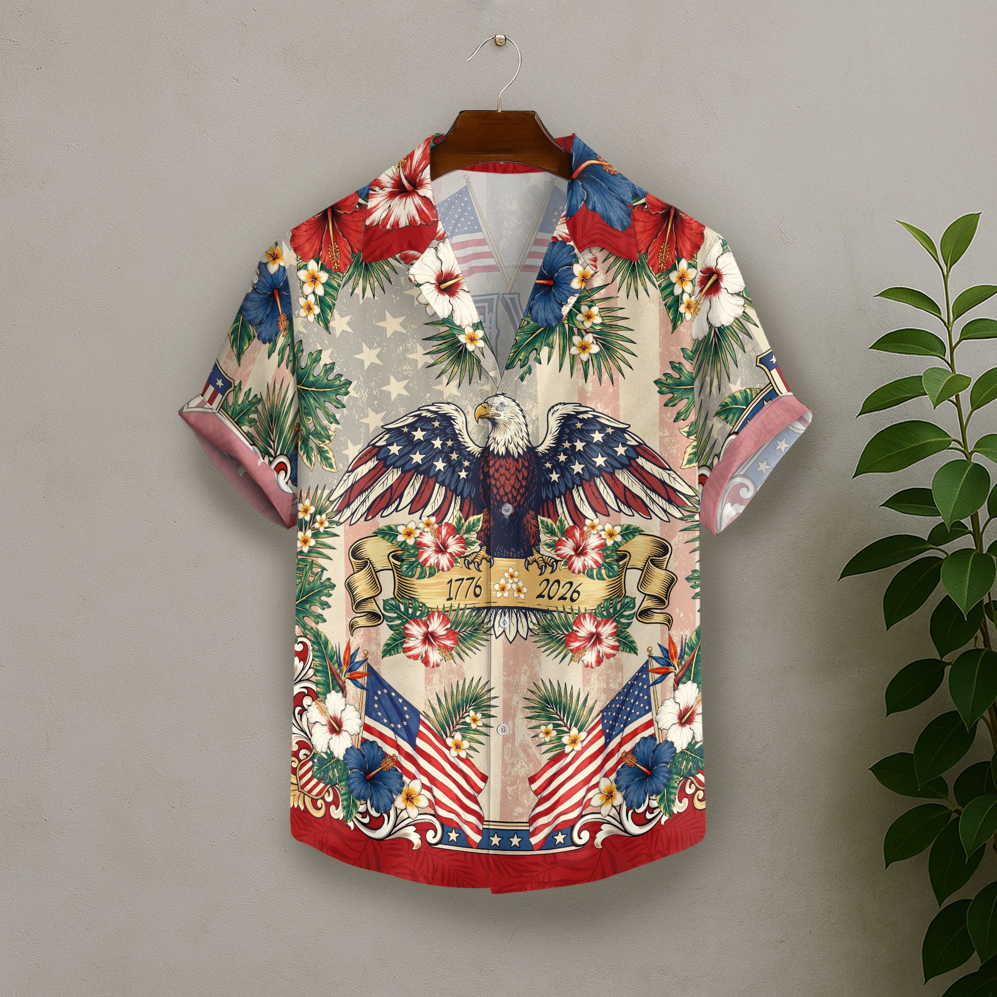 250 Years Hawaiian Shirt Vintage Patriotic 1776 2026 Eagle Independence Day