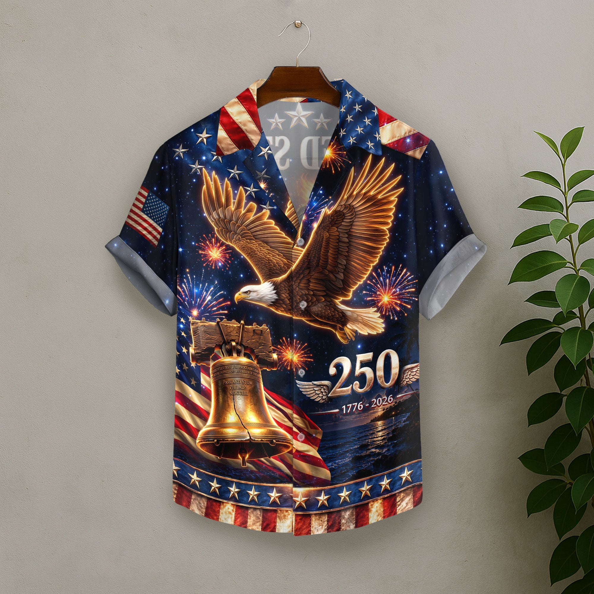 United States 250 Years Hawaiian Shirt Bald Eagle Statue Of Liberty Patriotic Gift
