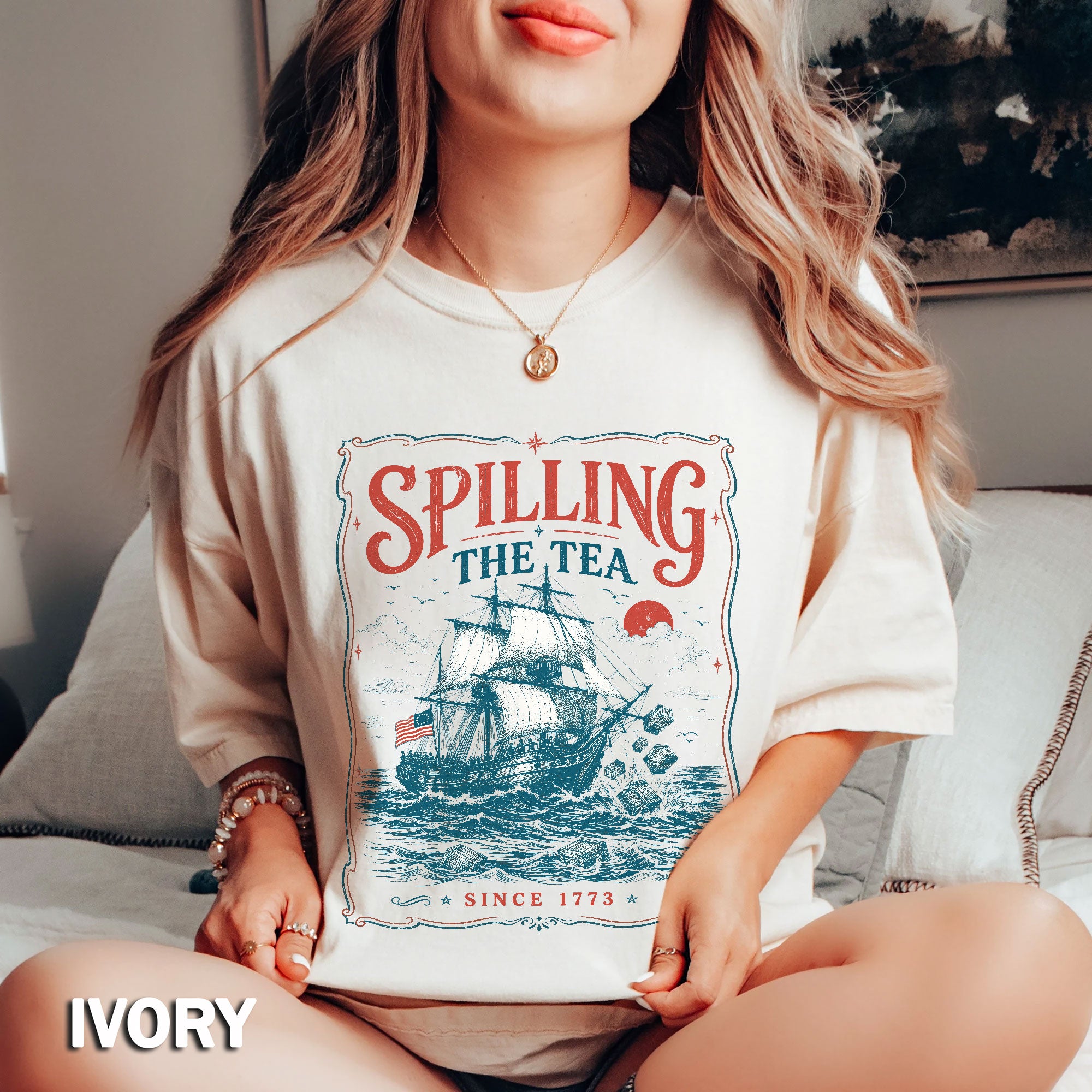 Spilling The Tea Since 1773 Shirt Funny History Teacher Tee Patriotic Historical Tshirt