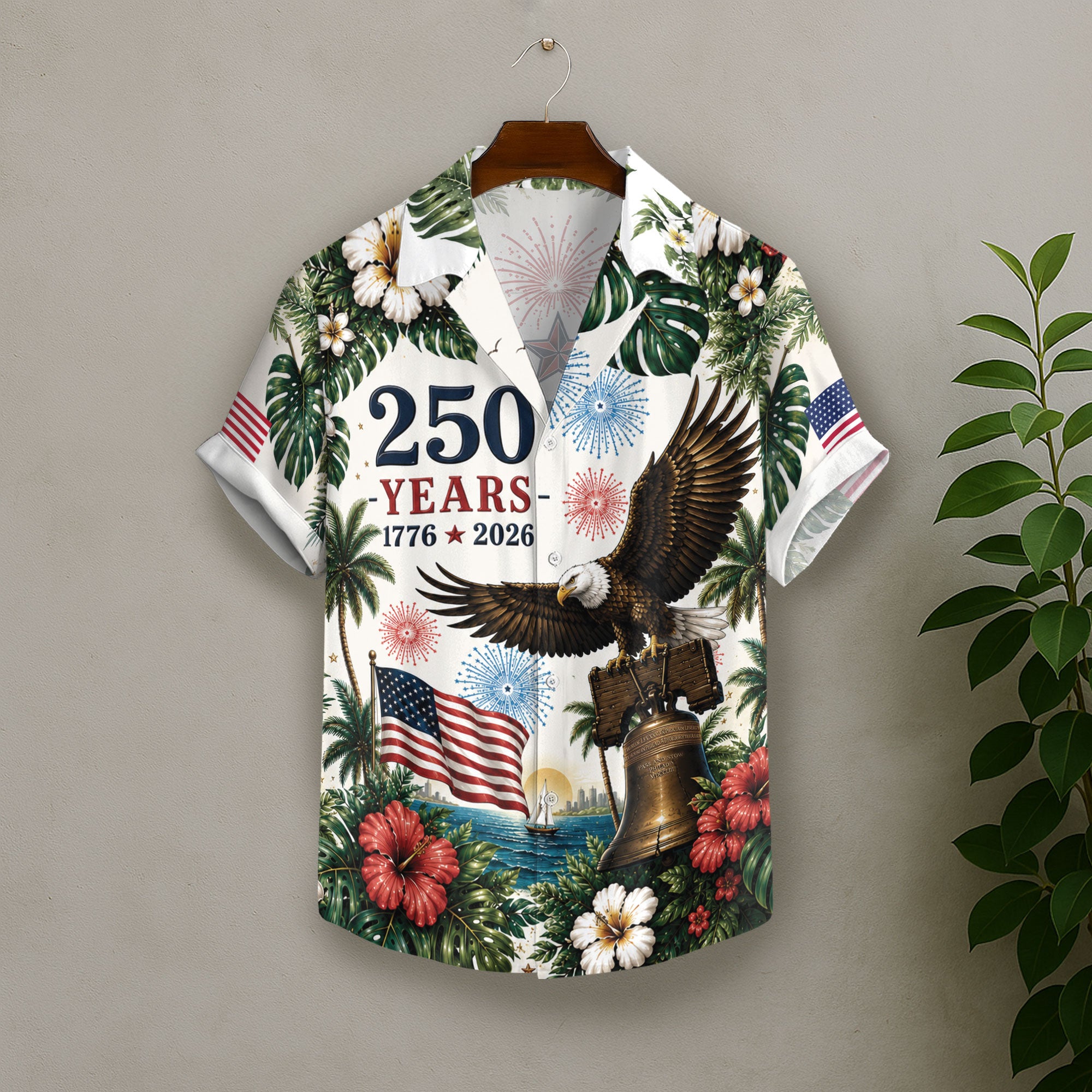 United States 250 Years Hawaiian Shirt Patriotic Eagle Tropical Independence Day Gift