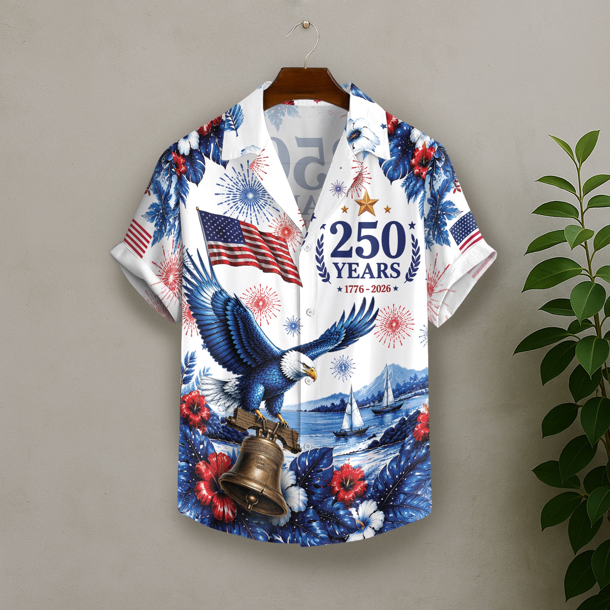 United States Patriotic Hawaiian Shirt 250 Years Freedom Celebration Apparel
