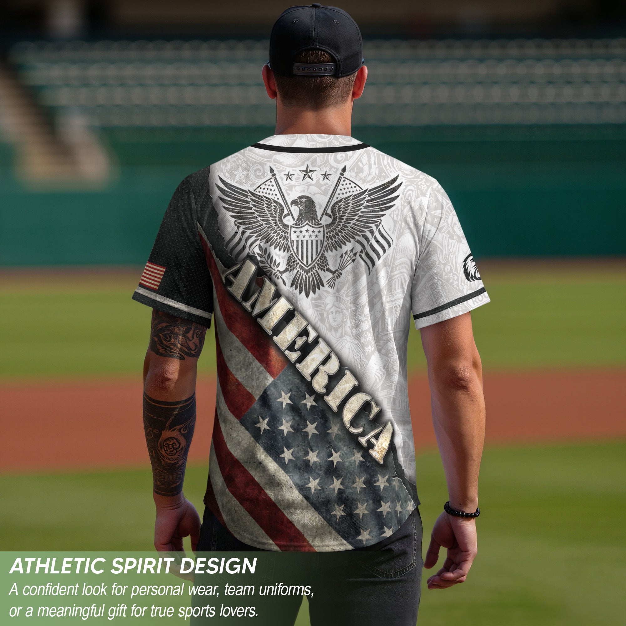 250 Years America Baseball Jersey Vintage Patriotic 1776 2026 American Pride - Rust Field Wear