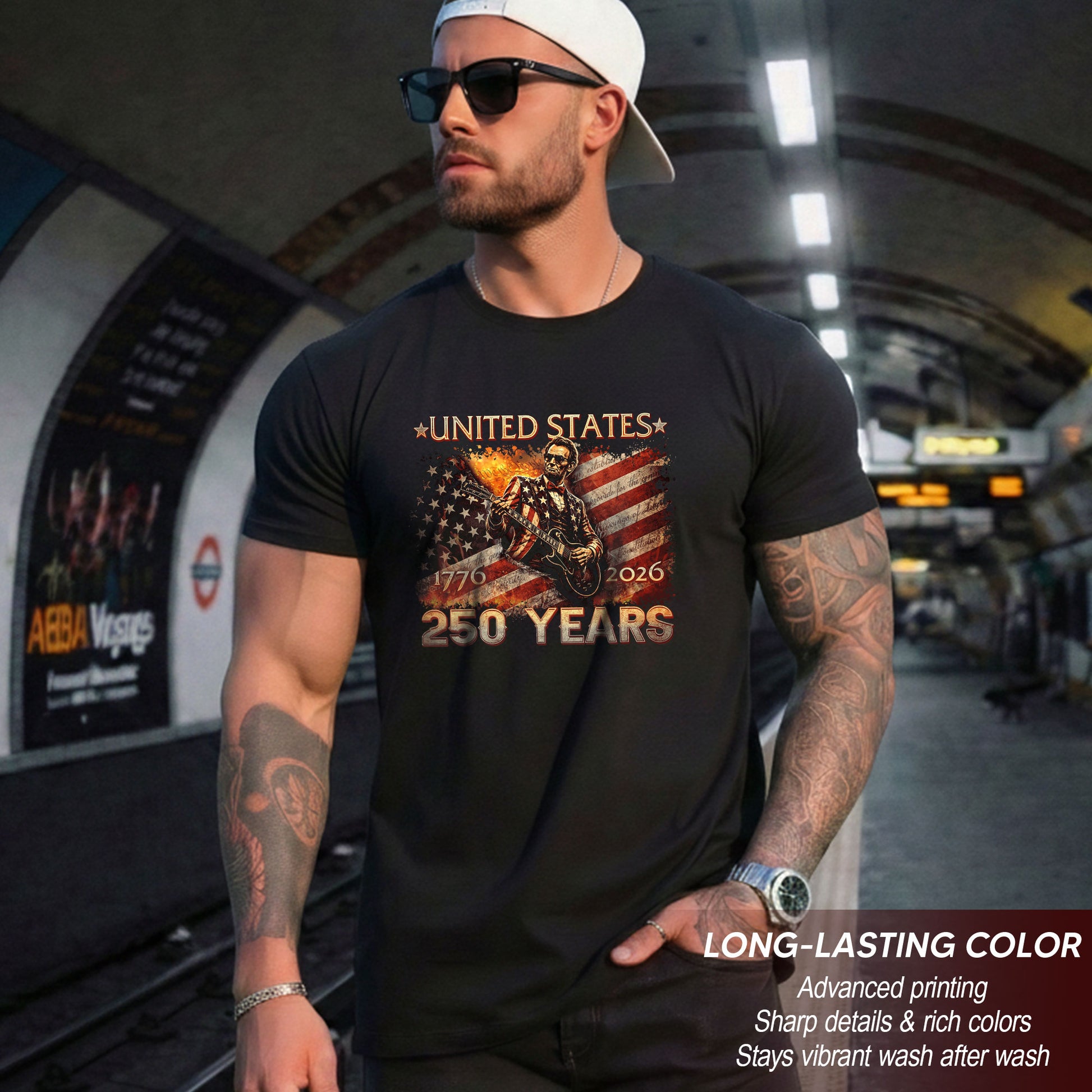 Lincoln 1776-2026 Patriotic Graphic T Shirt - Unisex Summer Tee for History Lovers - Rust Field Wear