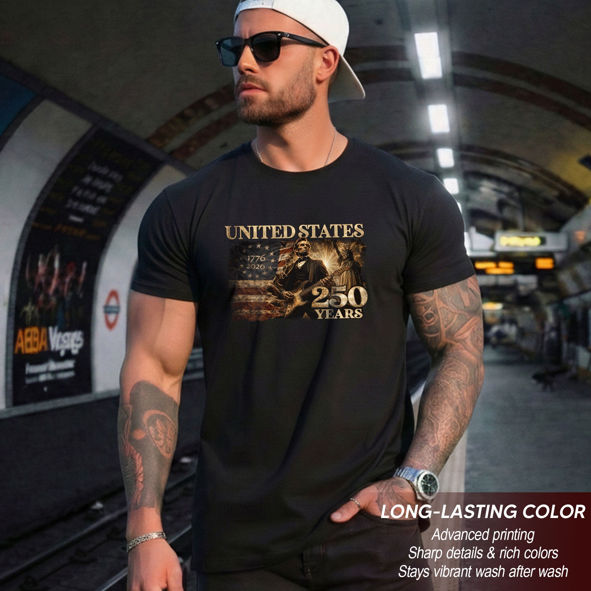 1776-2026 Patriotic Historical Graphic T Shirt - Lincoln Unisex Casual Wear Tee - Rust Field Wear