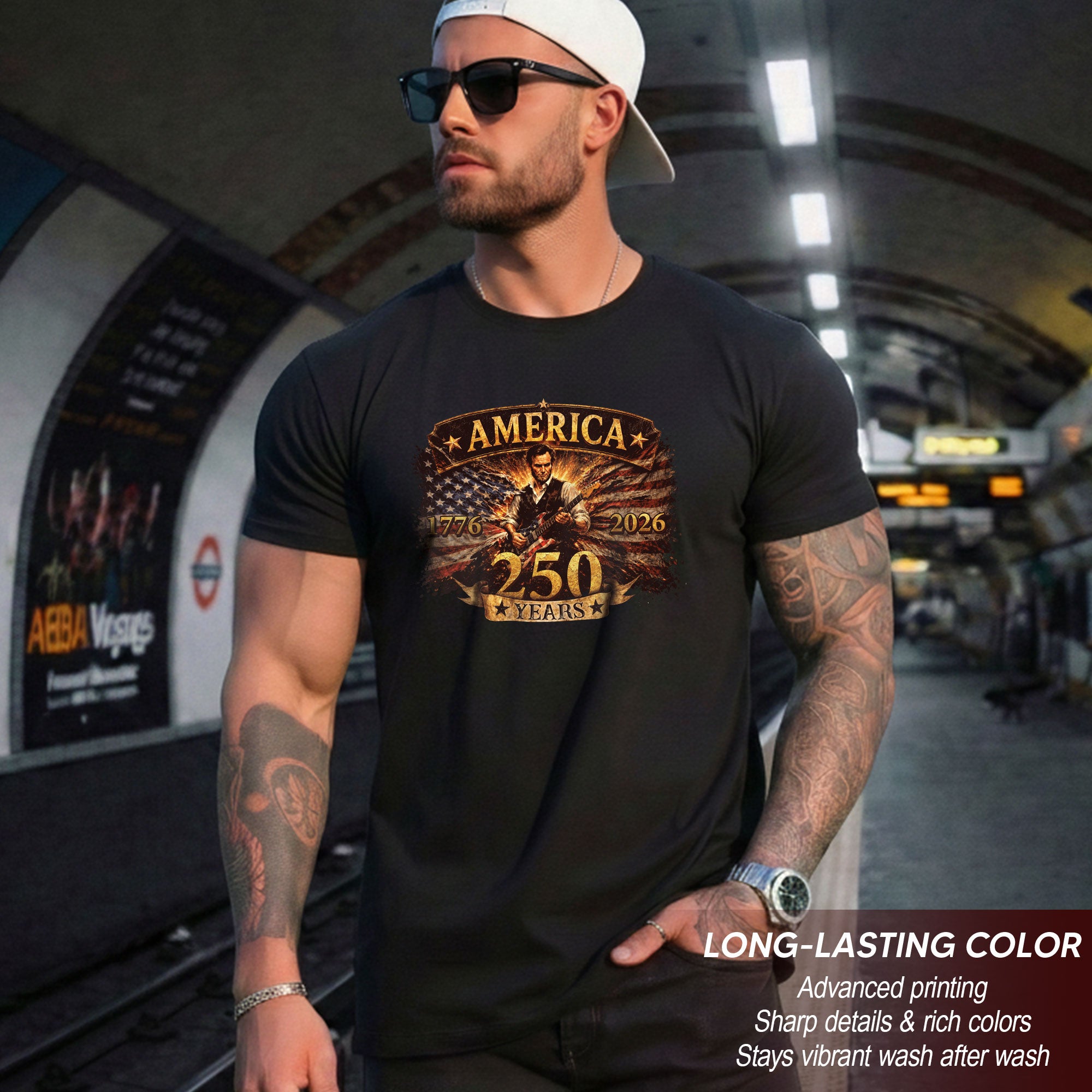 250 Years Anniversary Lincoln America T Shirt Patriotic 1776 2026 Graphic Unisex Tee