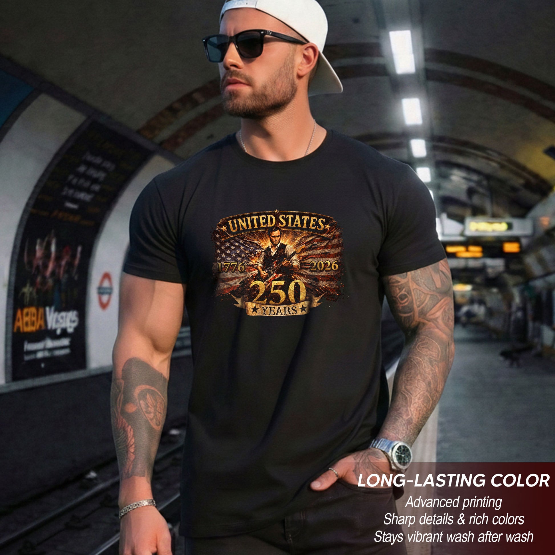 250 Years Anniversary Lincoln America T Shirt Patriotic 1776 2026 Graphic Unisex Tee - Rust Field Wear