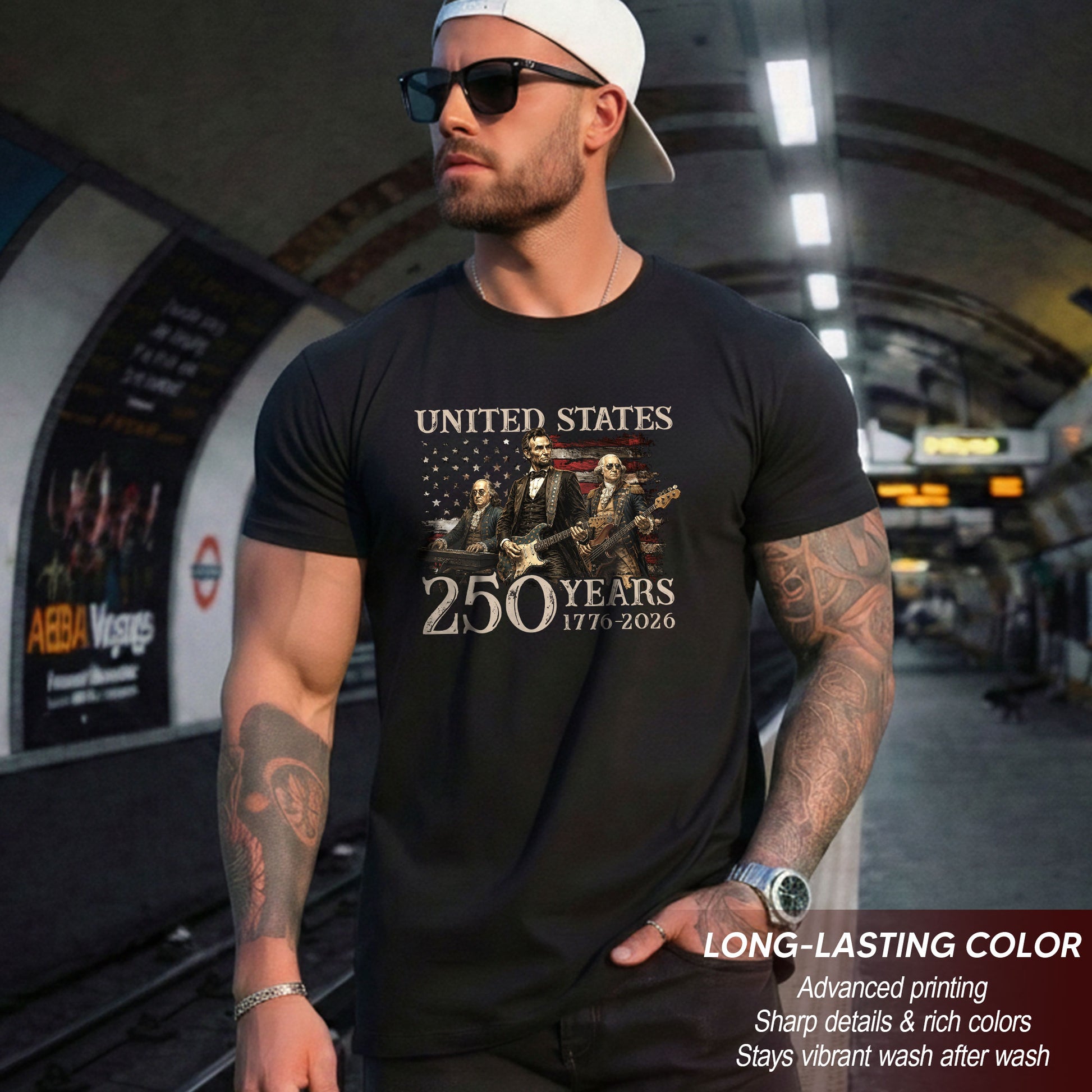 Graphic 1776-2026 Lincoln Presidents T Shirt - Patriotic Unisex Summer Wear Item - Rust Field Wear