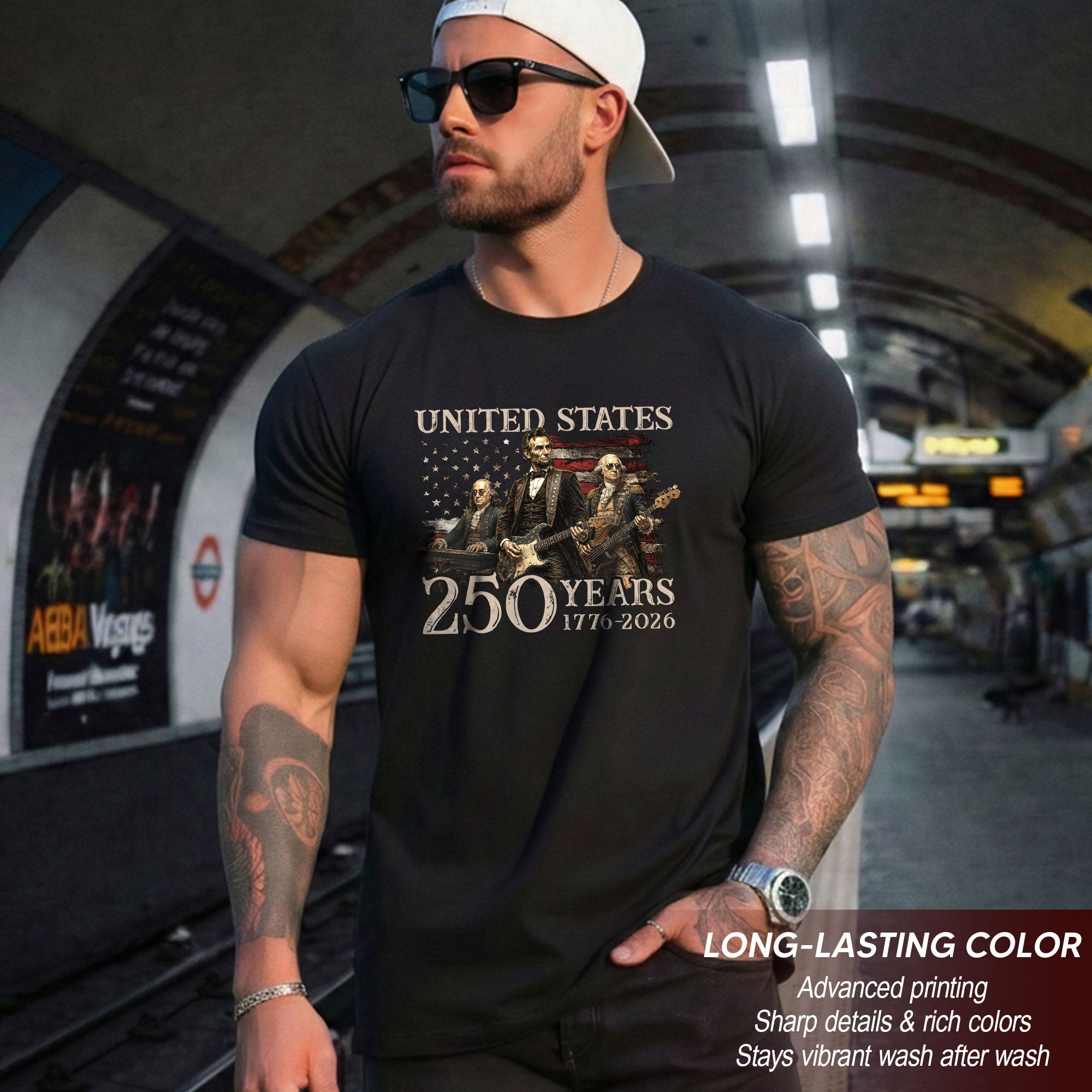 Graphic 1776-2026 Lincoln Presidents T Shirt - Patriotic Unisex Summer Wear Item - Rust Field Wear