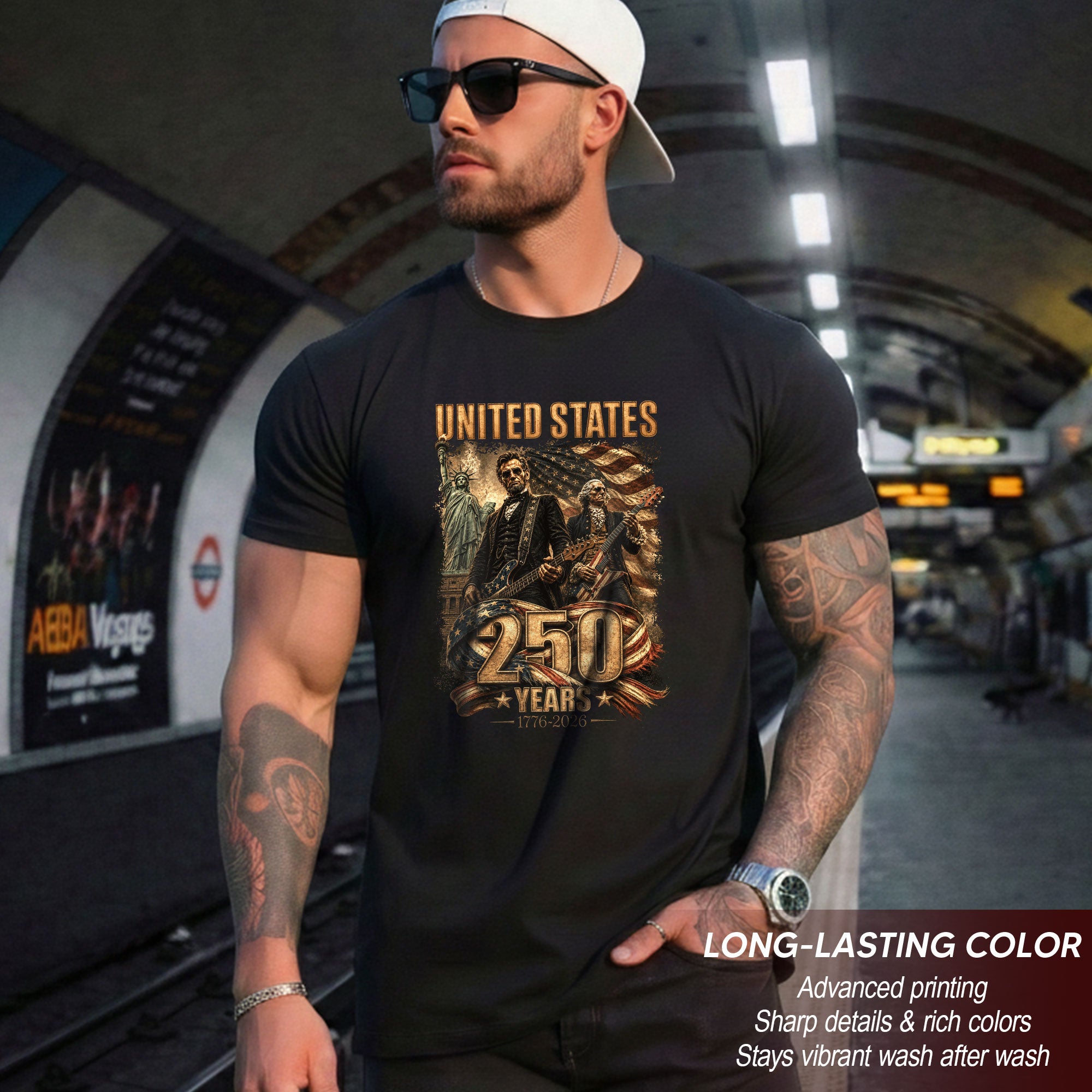 Patriotic 1776-2026 Presidents T Shirt - Lincoln Washington Graphic Unisex Top Item - Rust Field Wear