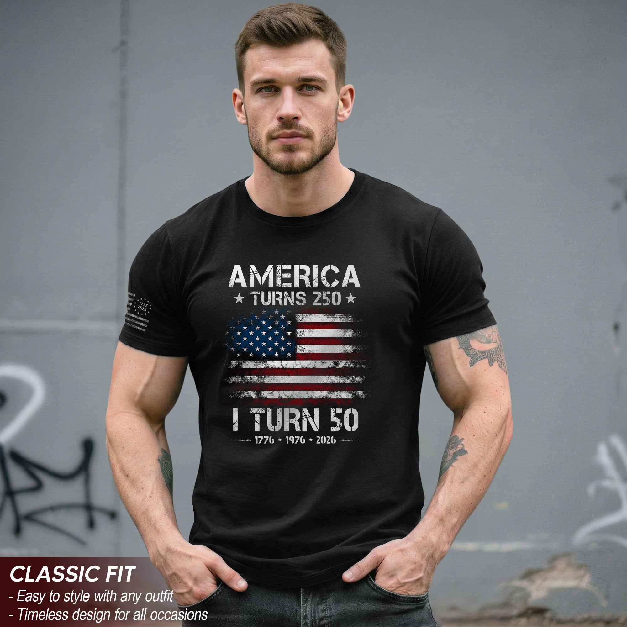 1976 Limited Edition 50th Birthday T-Shirt - Celebrating 250 Years of History 1776-2026