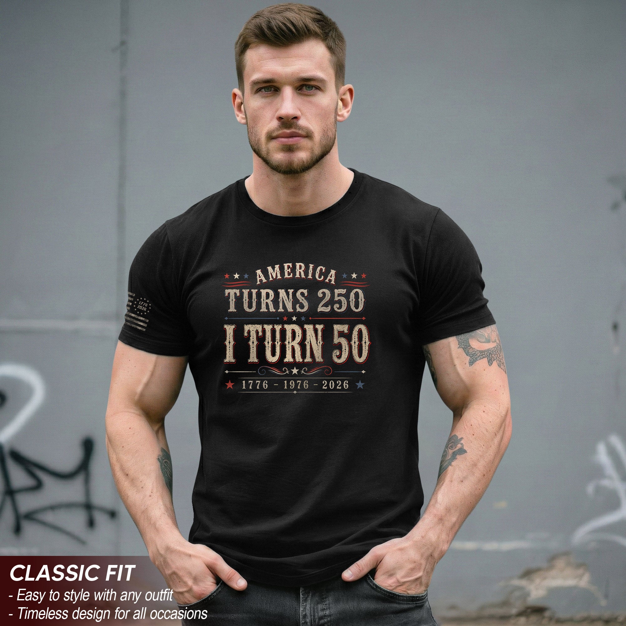 Classic 1976 Milestone Tee - Marking A Grand 250 Year National Legacy 1776-2026 Apparel