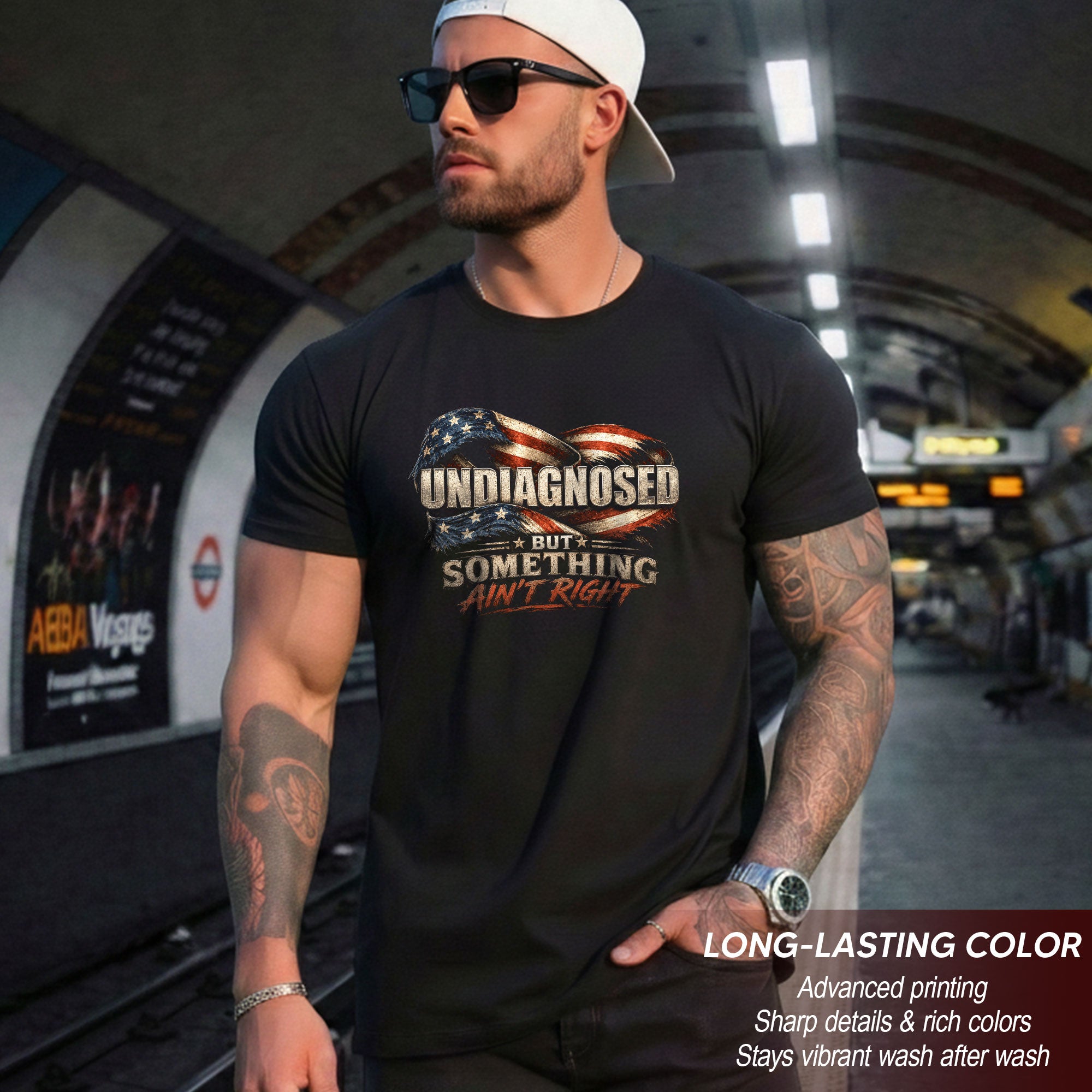 Undiagnosed But Something Ain't Right Eagle Flag T-Shirt Funny Patriotic Graphic Tee