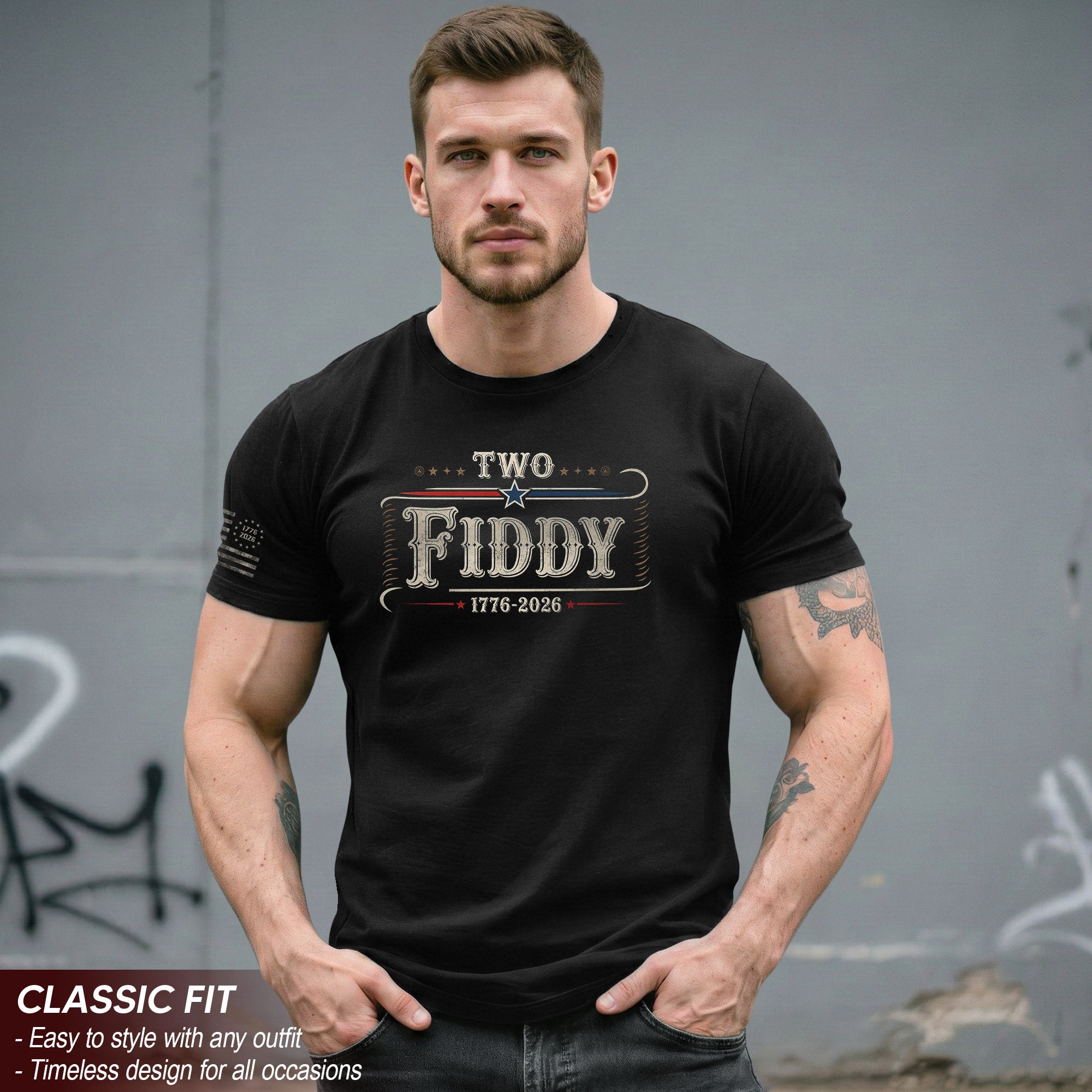 Patriotic Two Fiddy 1776-2026 Shirt - Classic American Anniversary Graphic Style